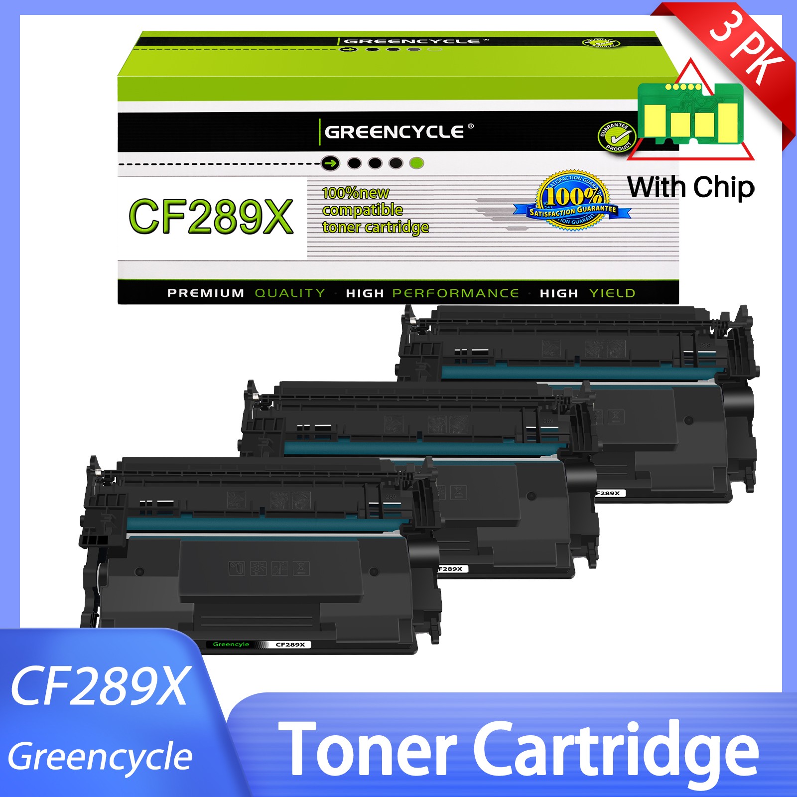 3PK CF289X 89X Toner Compatible With HP LaserJet M507 M507dn M528 M528dn