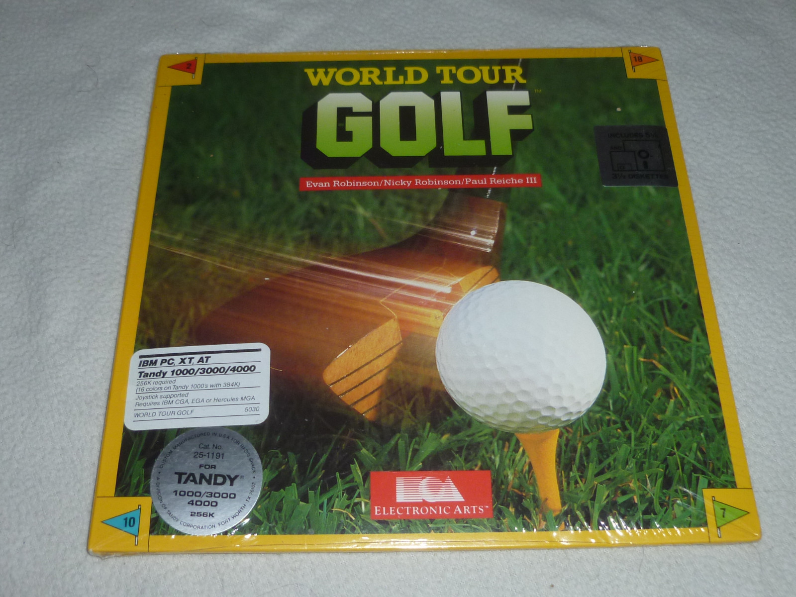 NEW SEALED WORLD TOUR GOLF TANDY 1000/3000/4000 IBM PC GAME ELECTRONIC ARTS RARE