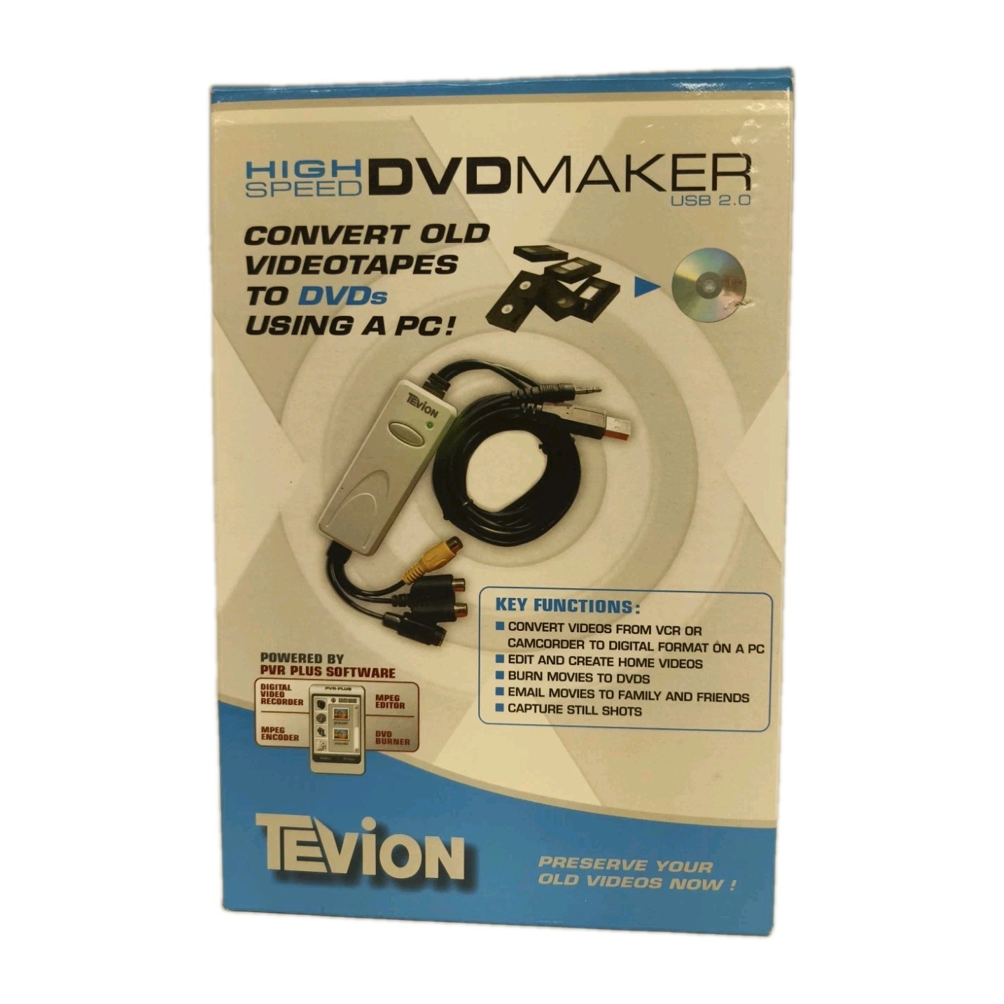 Tevion High Speed DVD Maker Convert VHS Tapes To DVD Using A PC USB 2.0