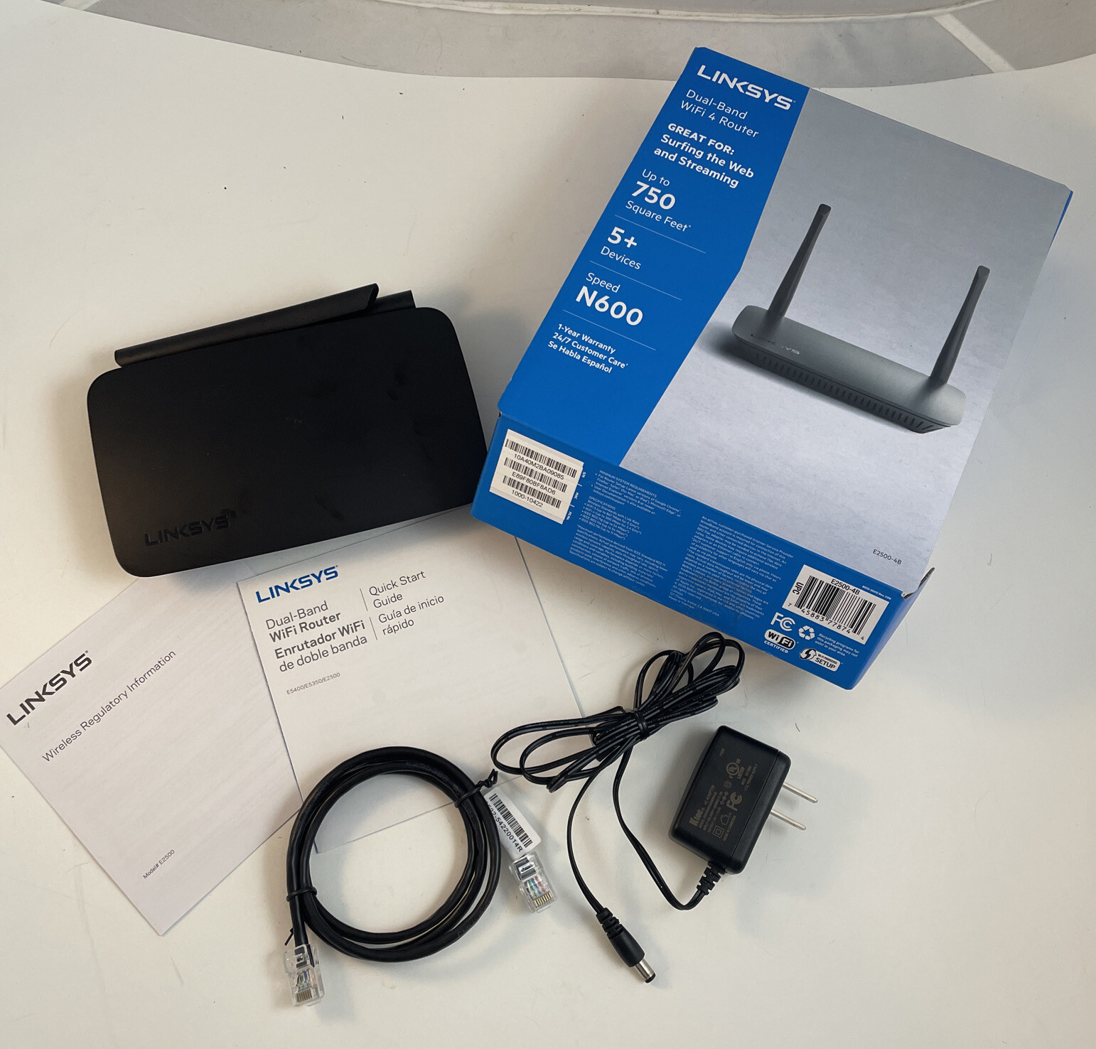 Linksys E2500 V4  WiFi 4 Dual-Band N600 Router E2500-4B - AD0168