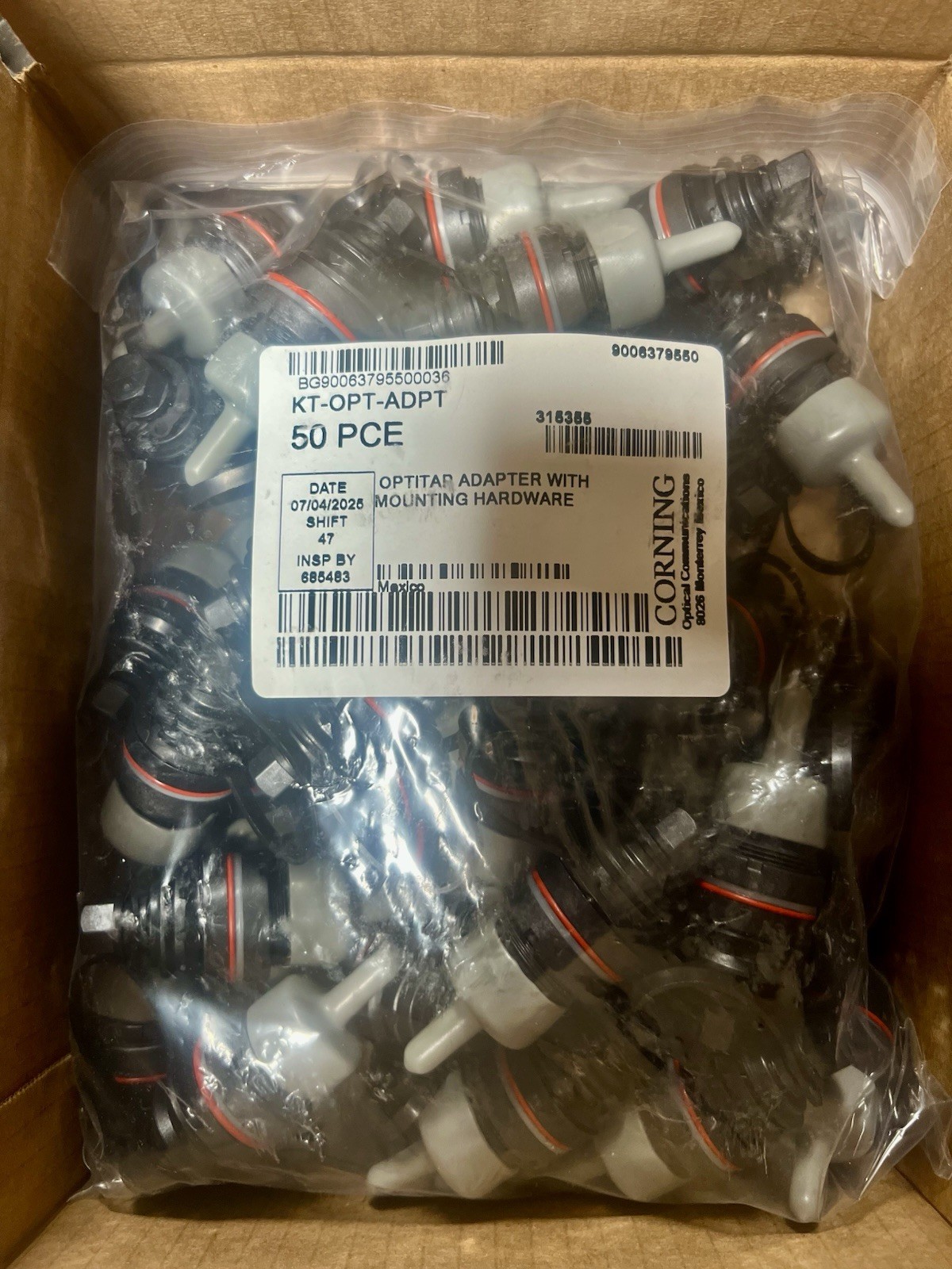 (50/Pc) CORNING Opti-Tap Adapter Single Mode Sleeve Black KT-OPT-ADPT