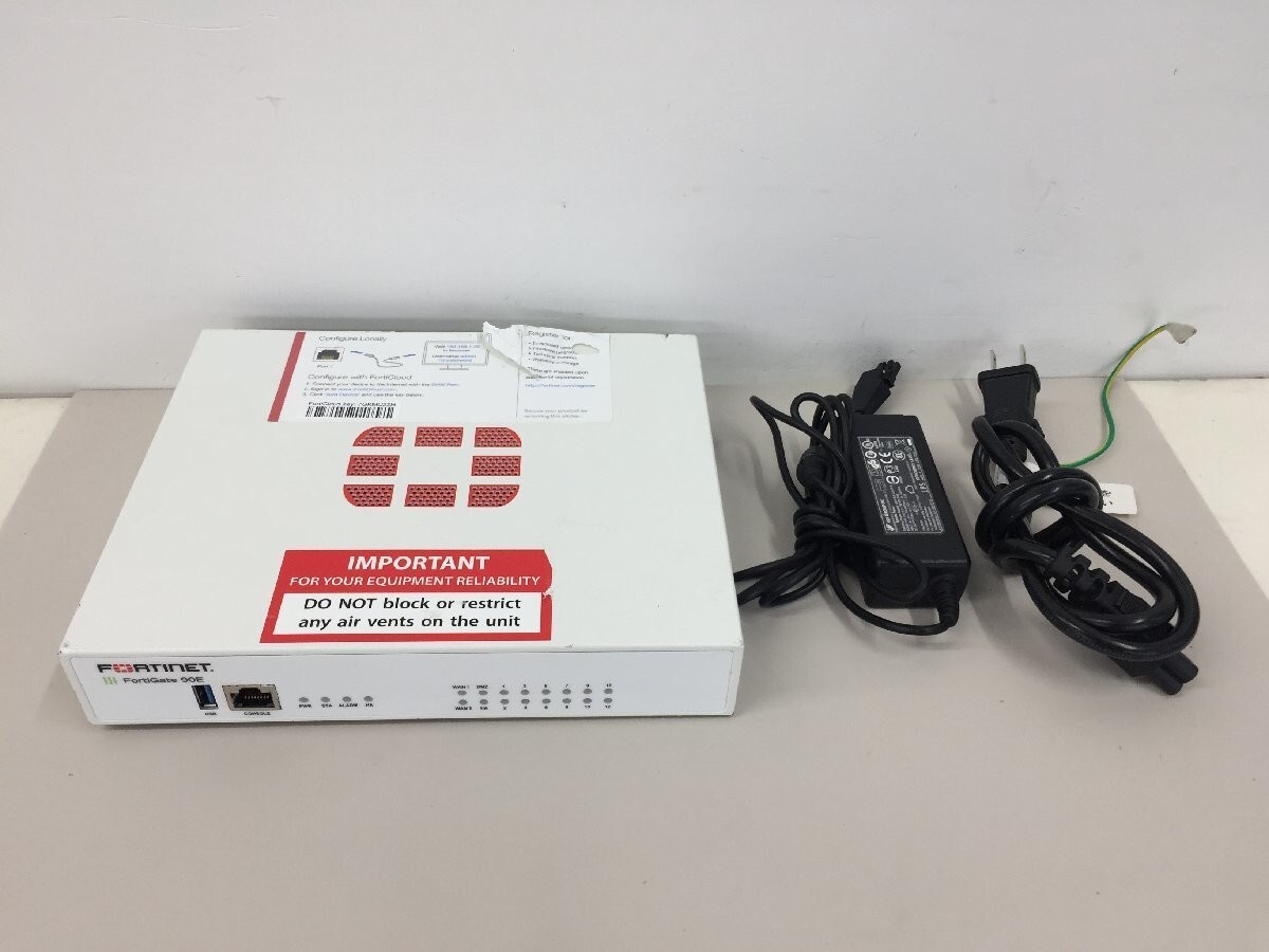 Fortinet Fortigate 90E FG-90E  Firewall with Adapter Firewall No License Working