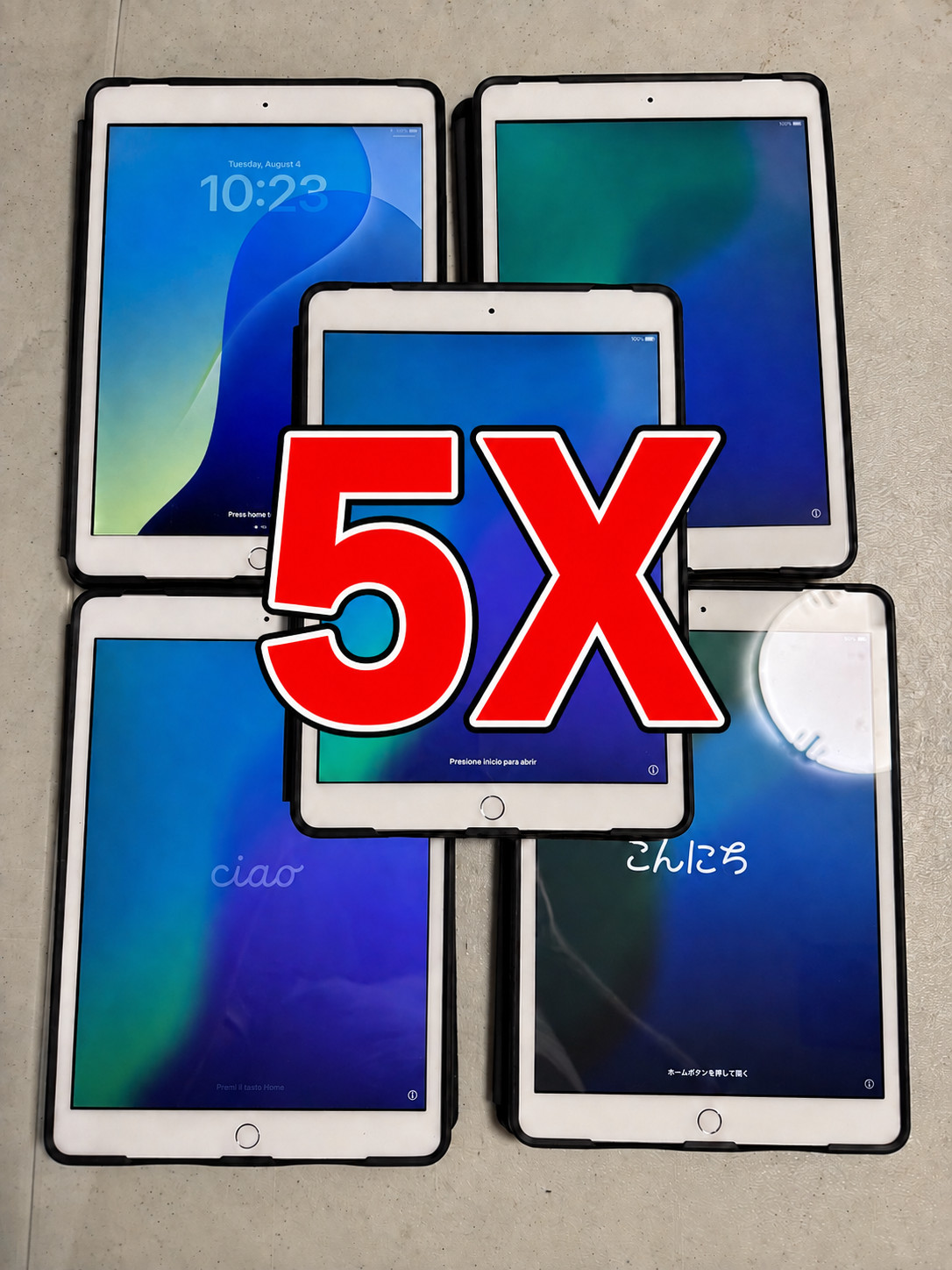 Lot of 5 Apple iPad 7th Gen 32GB Wi-Fi 10.2" Silver A2197/MW752LL/A Reset A+