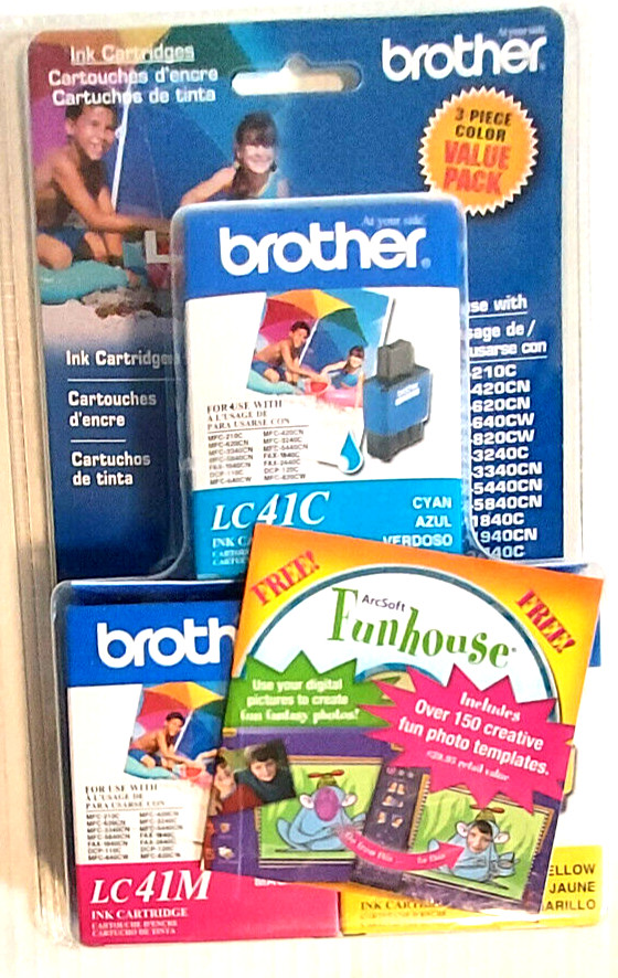 Genuine Brother LC41CL Color Ink Cartridge Combo Pack Cyan Magenta Yellow