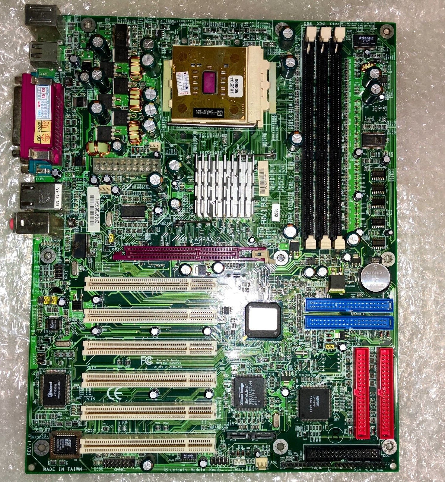 FIC AN19E Stealth VIA VT8377 Apollo KT400 IDE Raid Motherboard + CPU AMD 2500