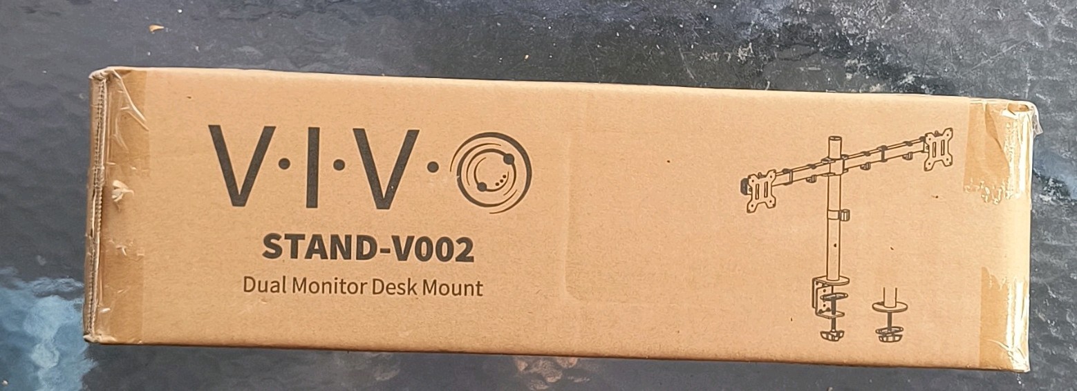 VIVO STAND-V002 Dual Monitor Desk Mount Black Tilt/Rotate VESA 75/100