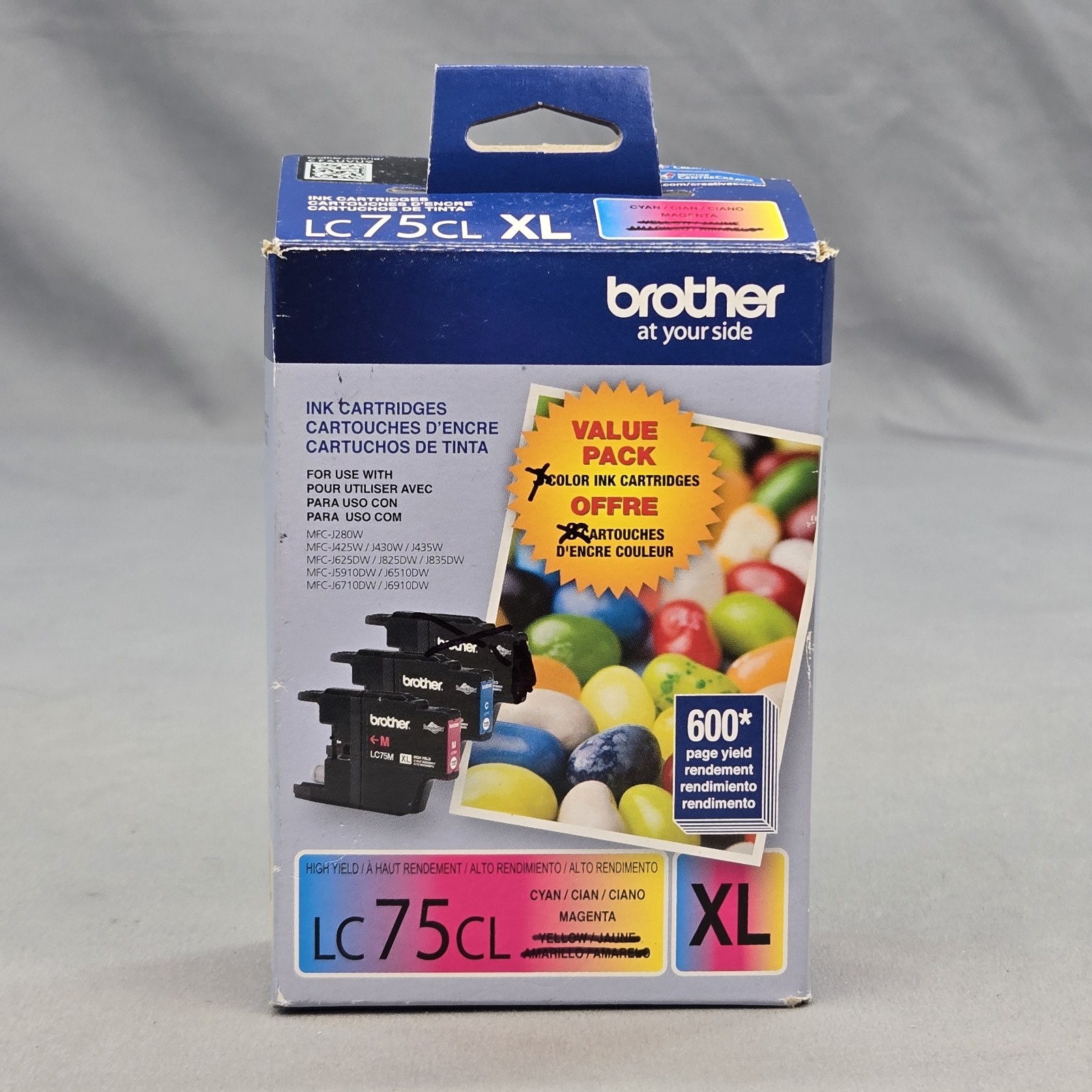 New Genuine Brother LC75CL XL High Yield Cyan Magenta 2PK Ink Cartridges 03/2024