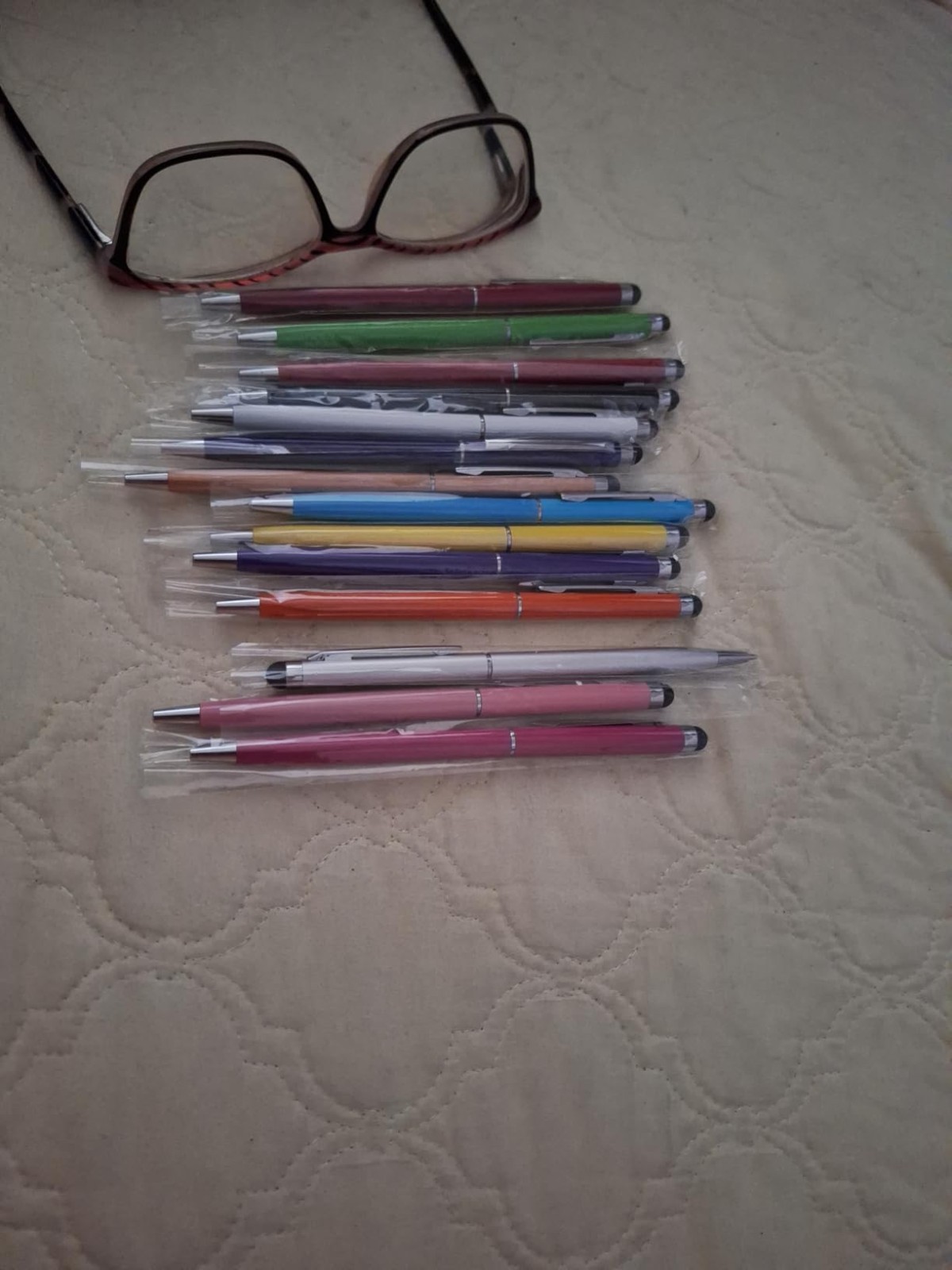15 Pack Stylus Pens for Touch Screens, 2-in-1 Capacitive & Black Ink Pens