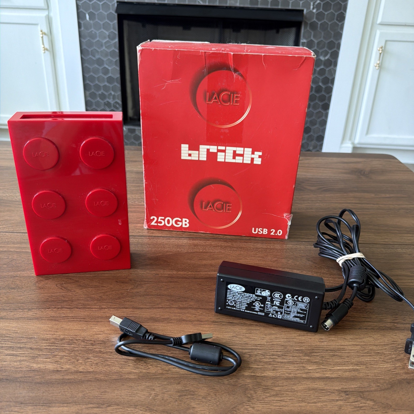 LaCie Brick 250GB Desktop Hard Drive USB 2.0 Model#301062U Red