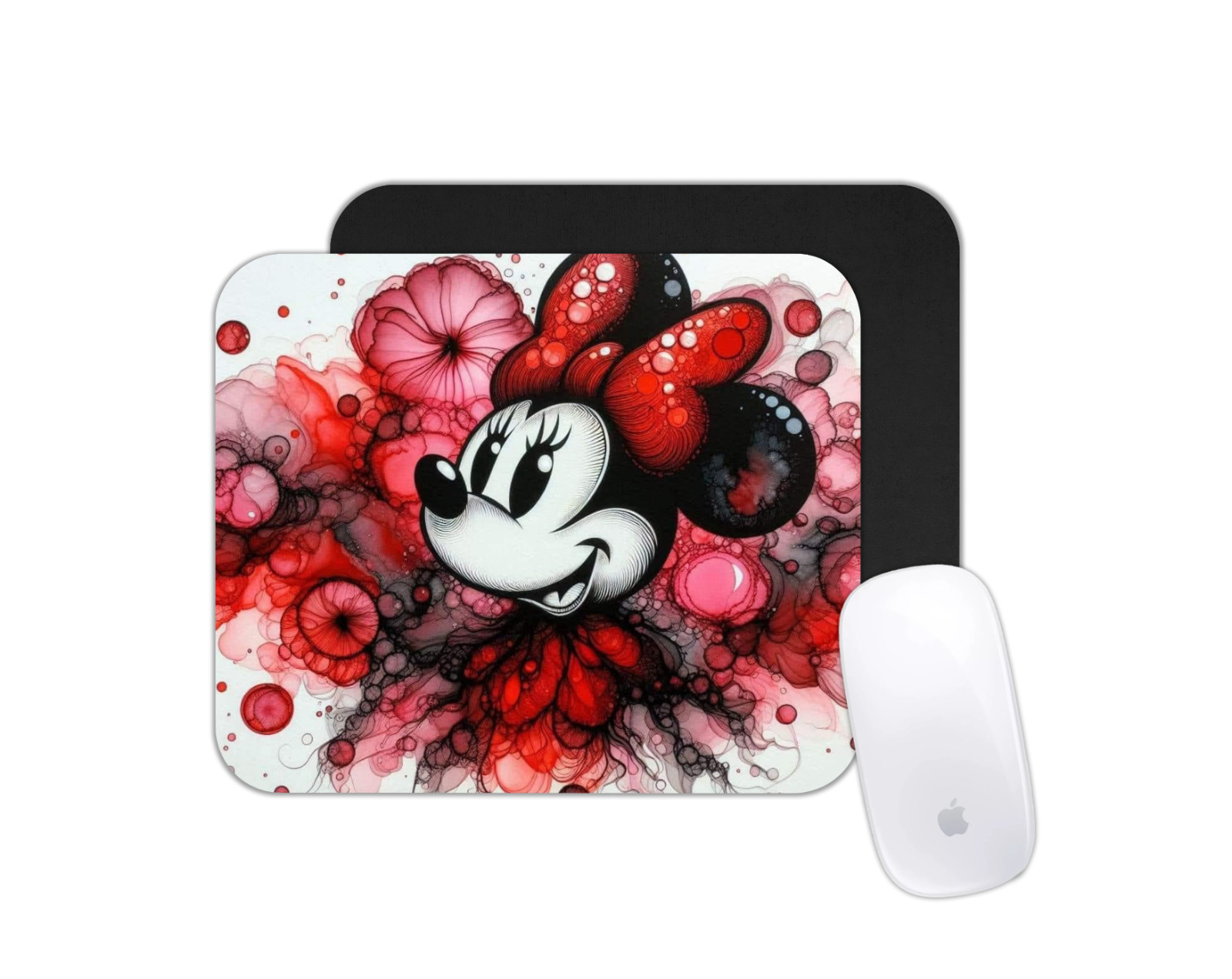 Minnie Mouse Alcohol Ink Mouse Pad | Cartoon Desk Mat Gift for Minnie Fans