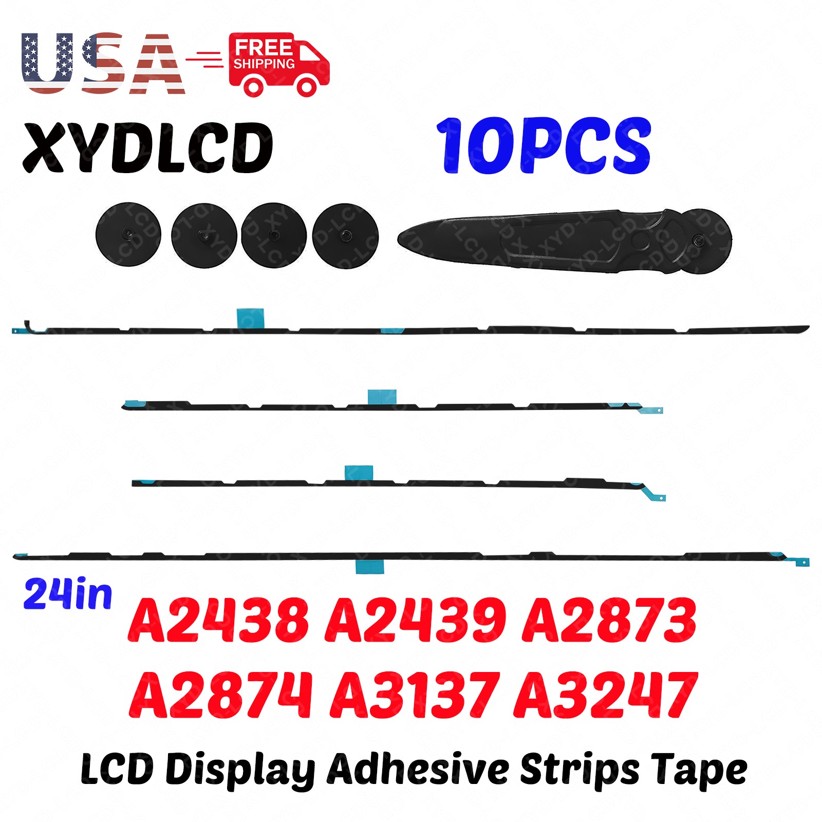 10Sets 076-00499 LCD Display Adhesive Refill Kit for iMac 24" 2021 A2438 A2439