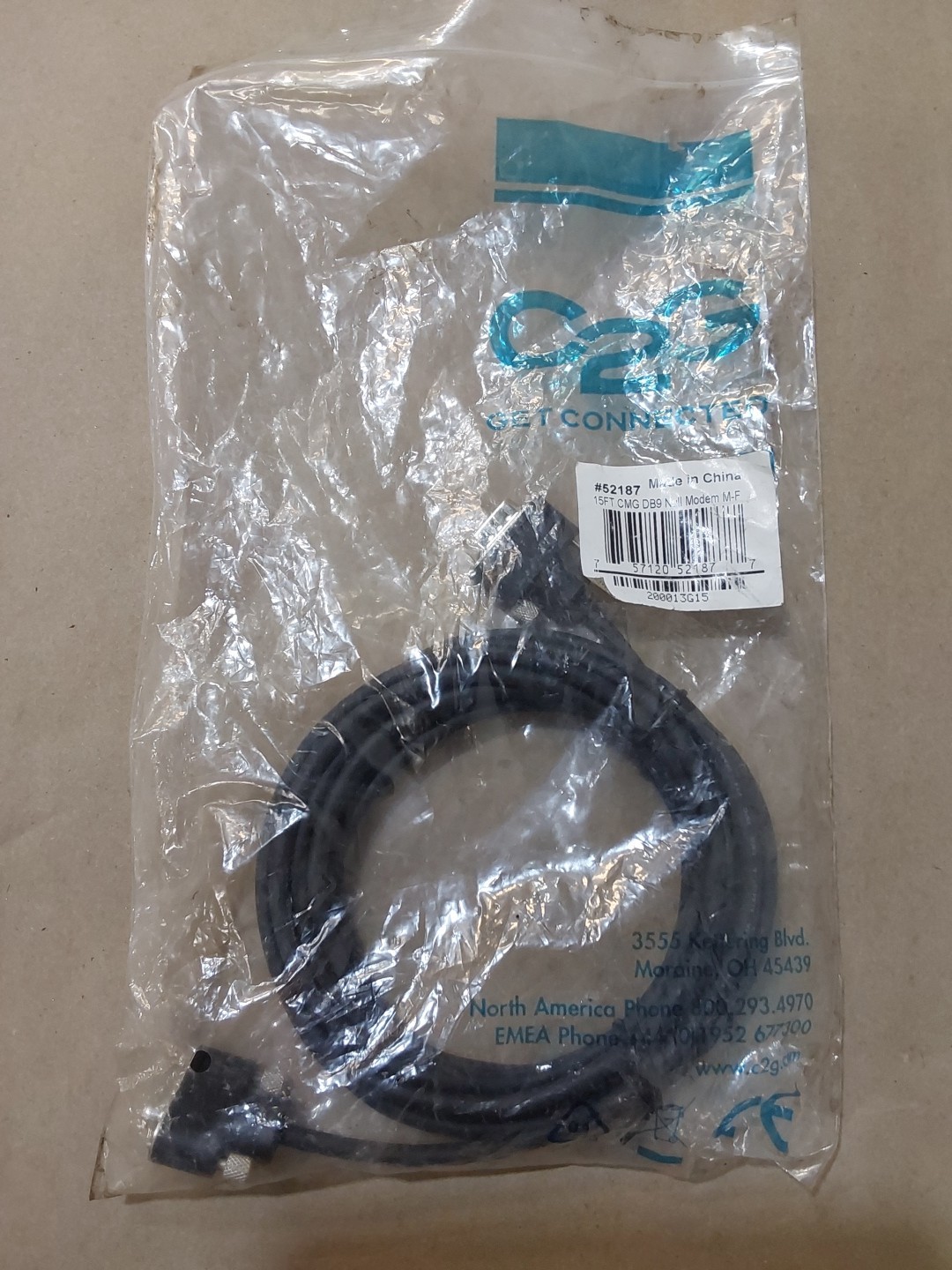 CMG DB9 NULL MODEM M-F 15FT