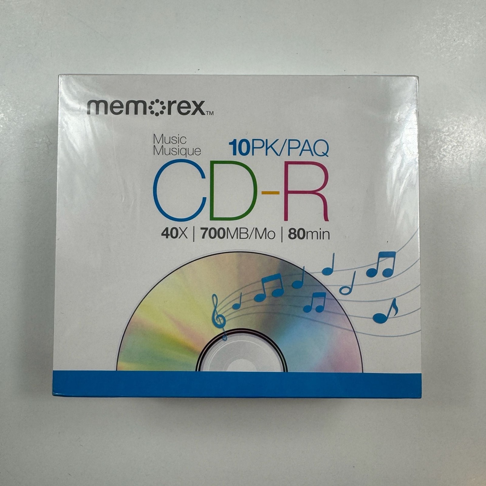 Memorex Music CD-R 10-Pack 40x 700MB 80min Sealed in Slim Jewel Cases