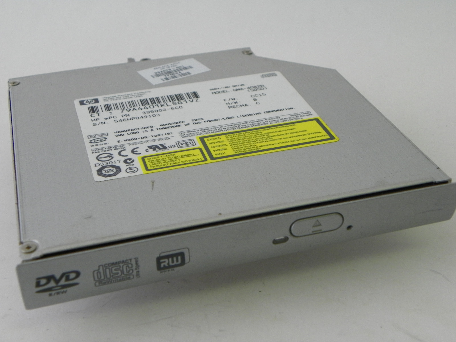 H.L Data Storage GWA-4082N IDE DVD±RW Writer Notebook Drive HP 382079-001