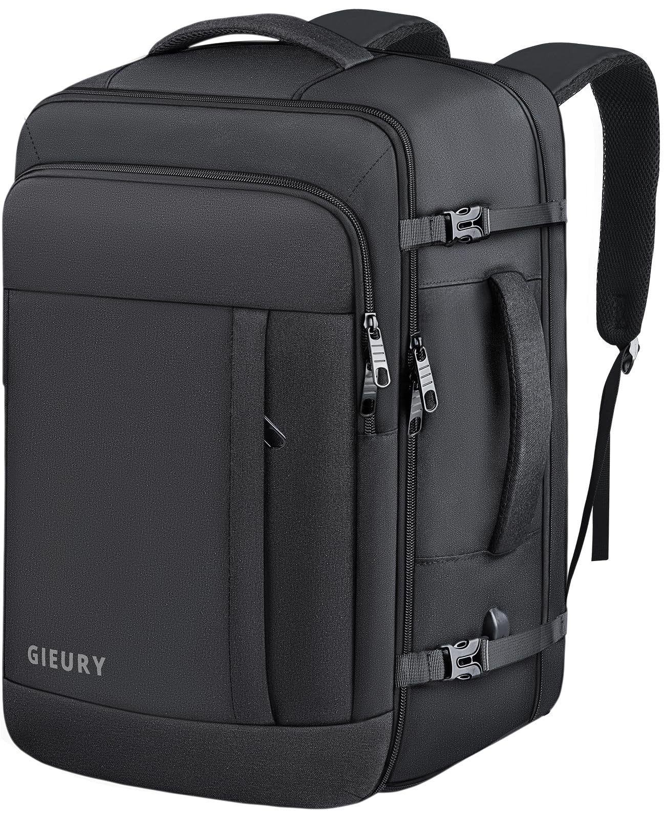 Gieury Carry On Backpack, 50L Travel 2X-Large(20"x14"x10"), Black 
