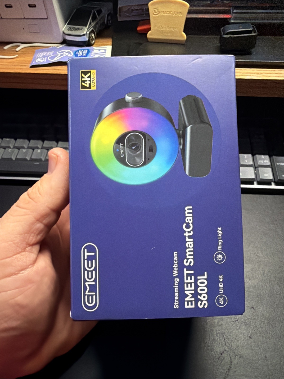 EMEET S600L 4K Webcam for Streaming with Ring Light, 4 Lighting Modes,