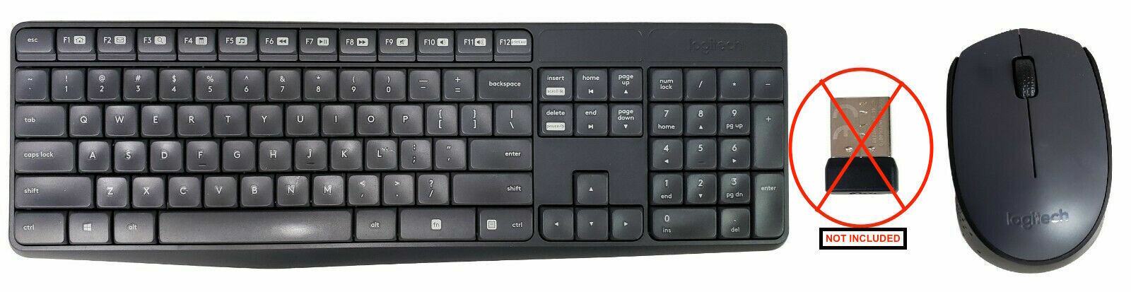 Logitech MK235 920-007897 Wireless Keyboard & Optical Mouse **NO USB RECEIVER**