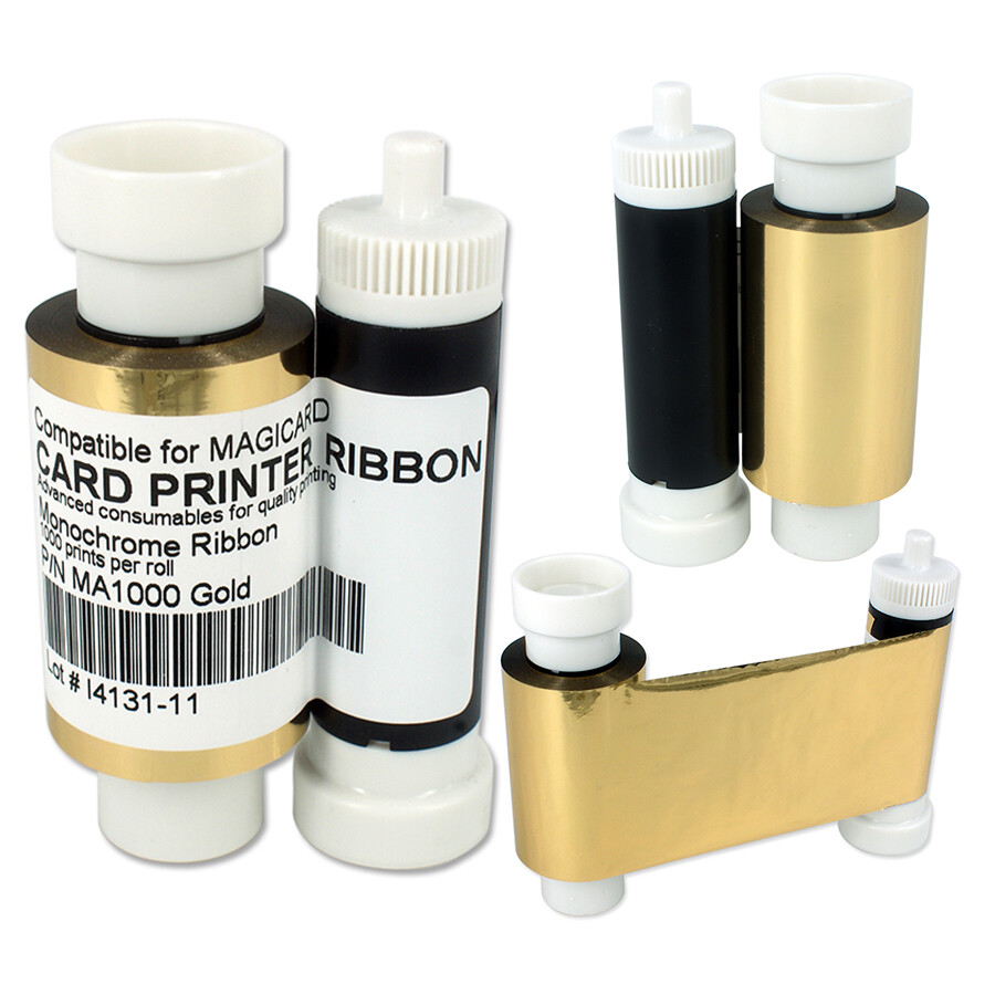 MA1000K Ribbon Gold compatible Magicard Pronto Enduro3E Rio Pro Card -1000Prints