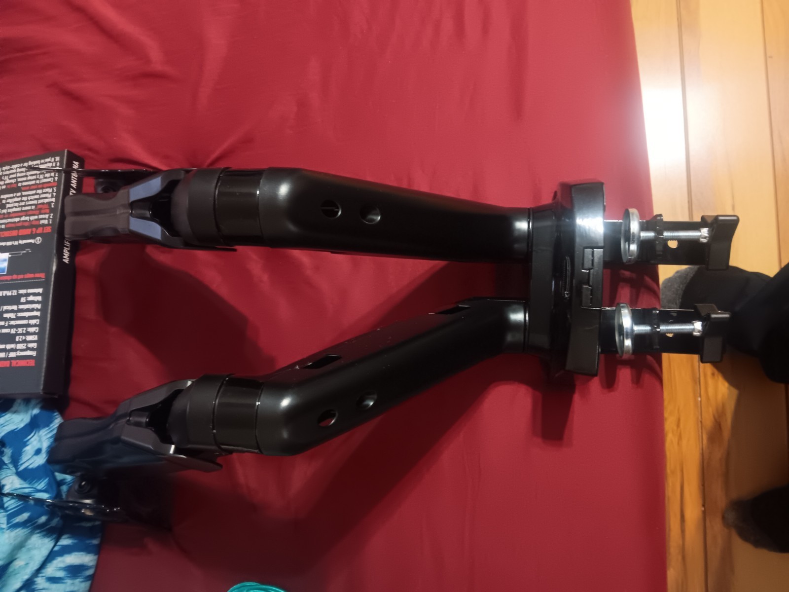 Clamp On Dual Monitor Stand Full Adjustable Monitor Desk Mount 