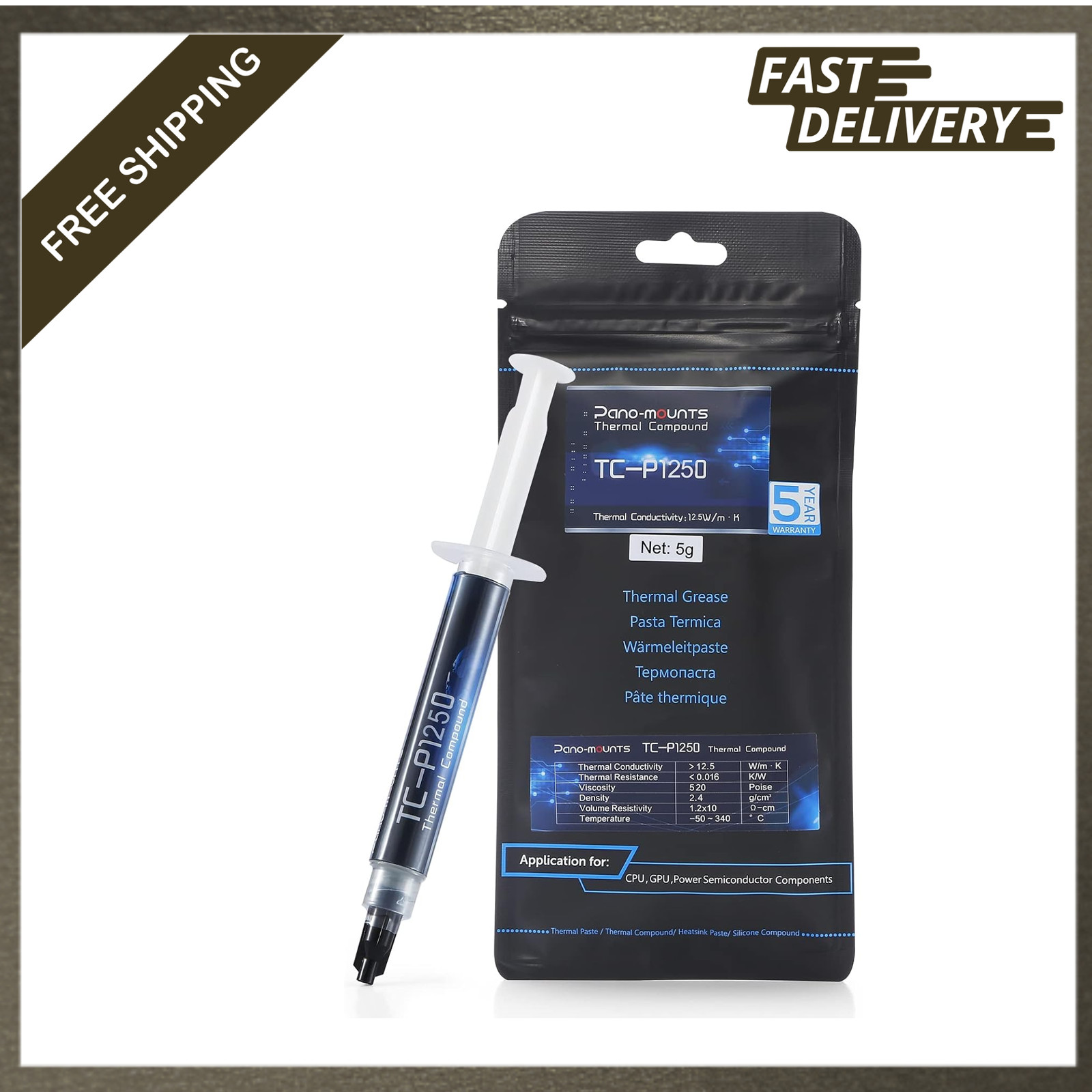 High Conductivity Thermal Paste 12.5W/mK GPU CPU Replacement Kit for Gaming