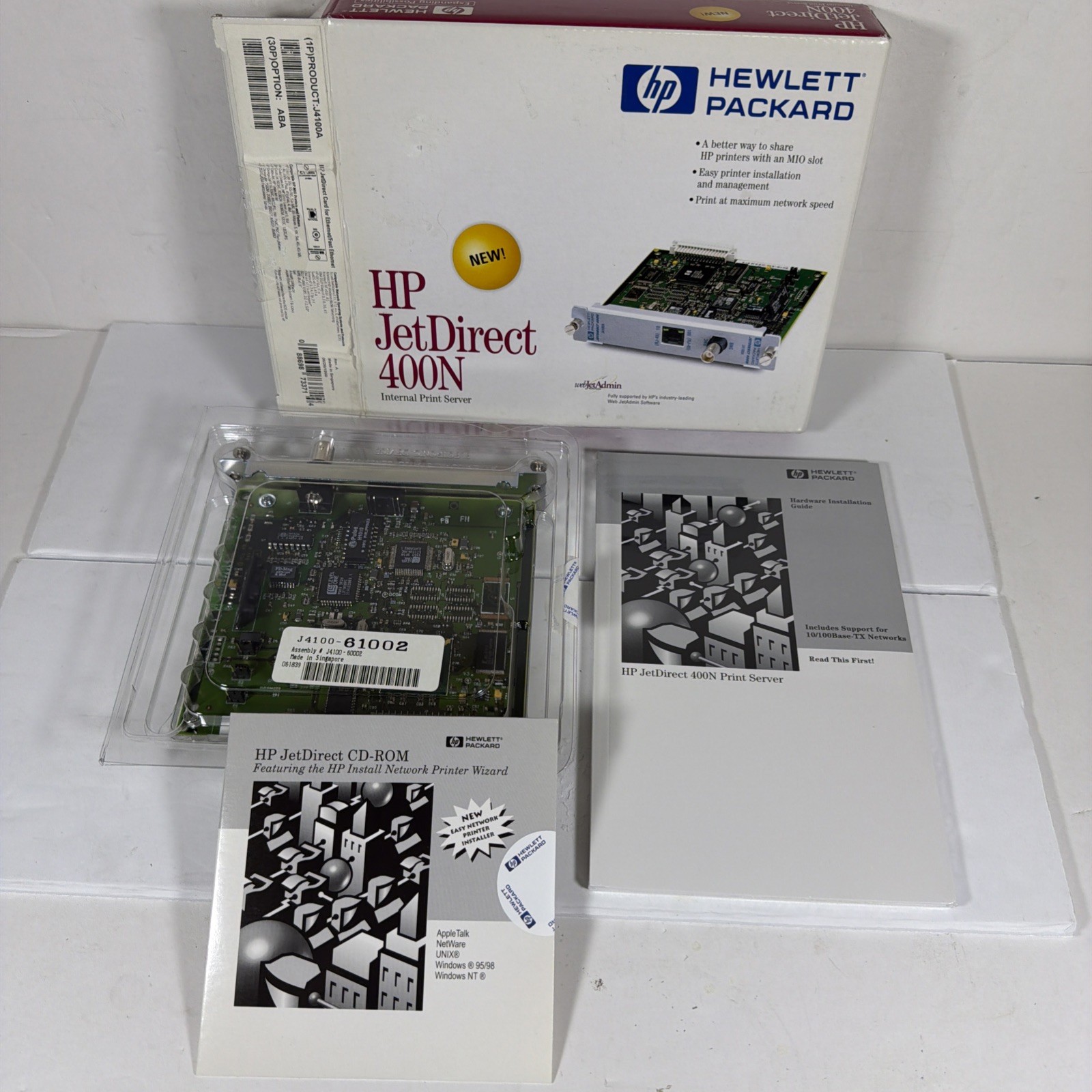 HP JetDirect 400N J4100A Laser Printer Internal Print Server Hewlett Packard New