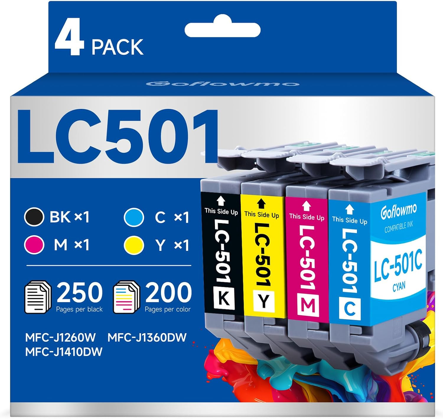 LC501 Ink Cartridges for Brother Printer LC 501 LC501XL 501XL Inks Cartridge Com