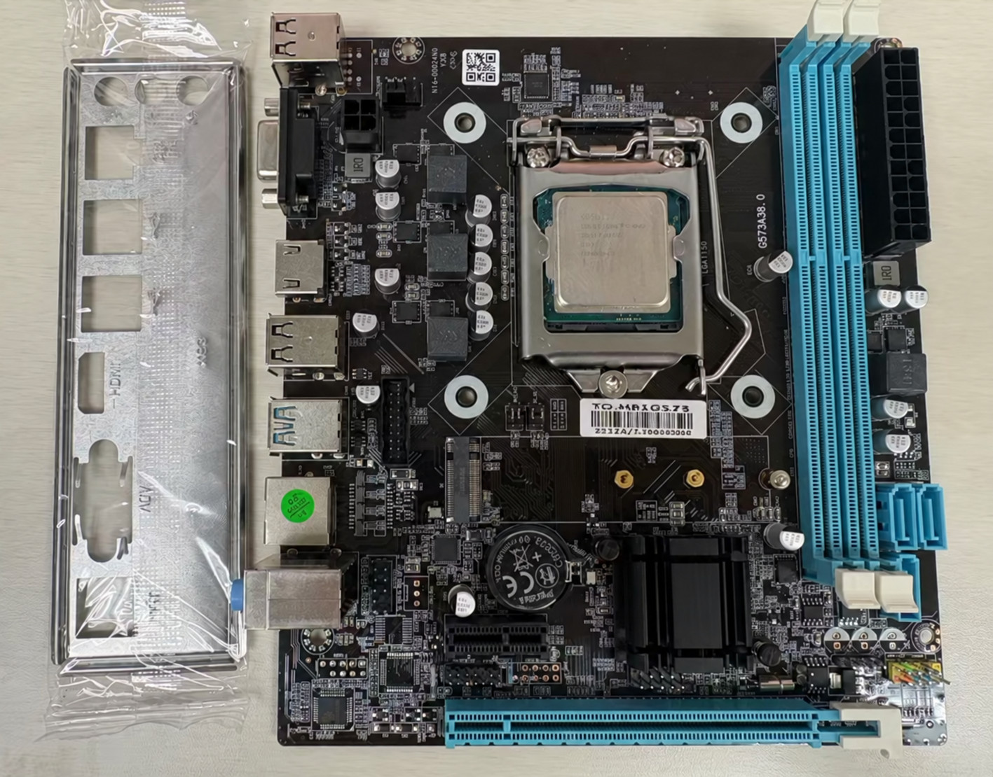 H81 Motherboard CPU Combo LGA1150 4th Gen i7 M.2 NVMe mATX w/ IO Shield