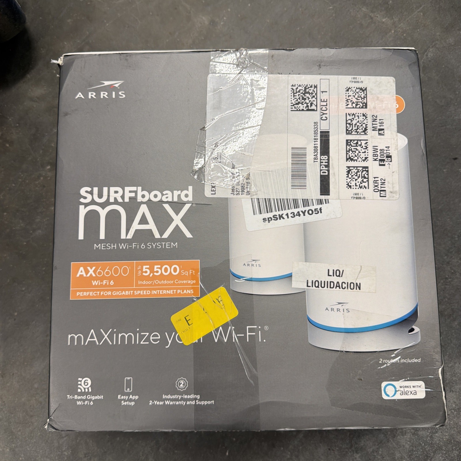 ARRIS SURFboard mAX W121 1000 Mbps 2 Port Wireless Router 2 Pack