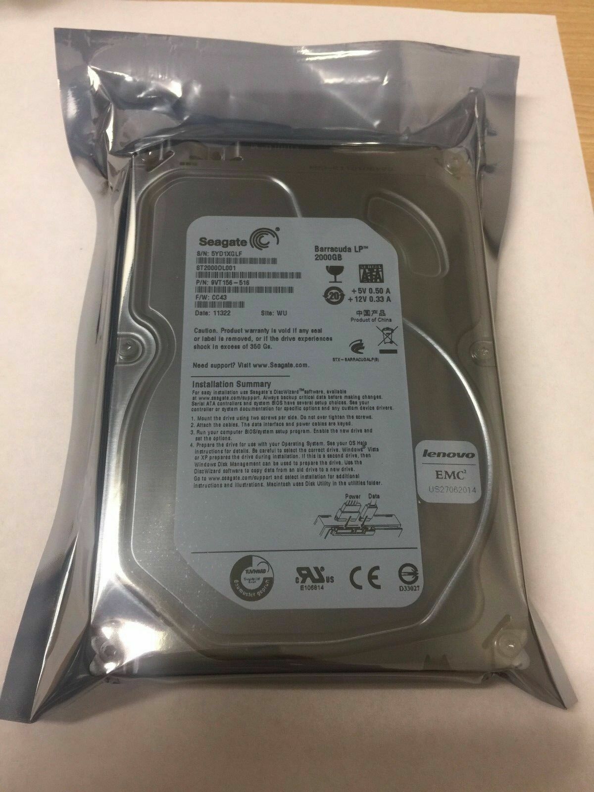 Seagate 2 TB LP Internal,5900 RPM,3.5" (ST2000DL001) SATA Hard Drive Green