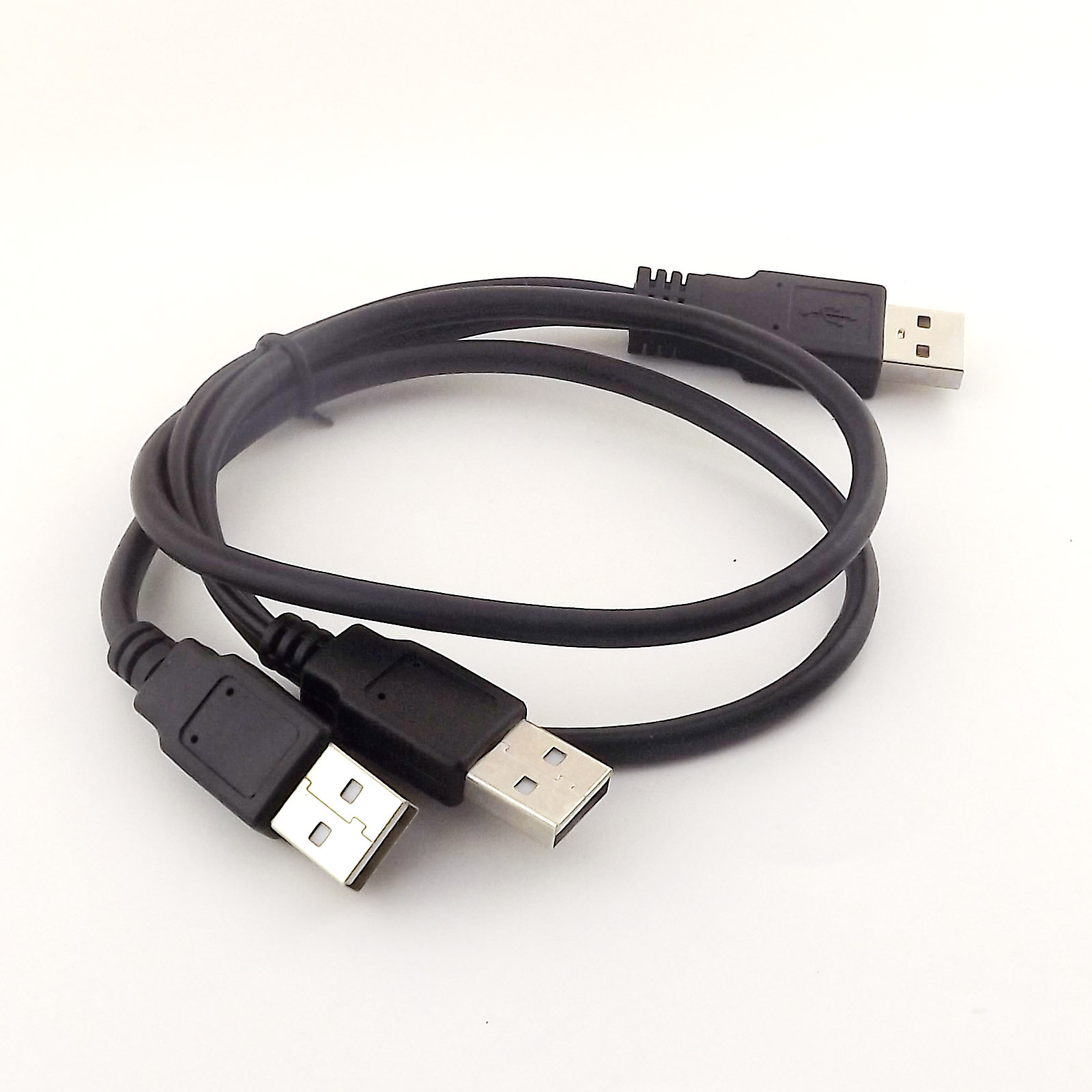 1x USB 2.0 A Male Plug to Dual USB 2.0 Male Charging Y Splitter Extension Cable