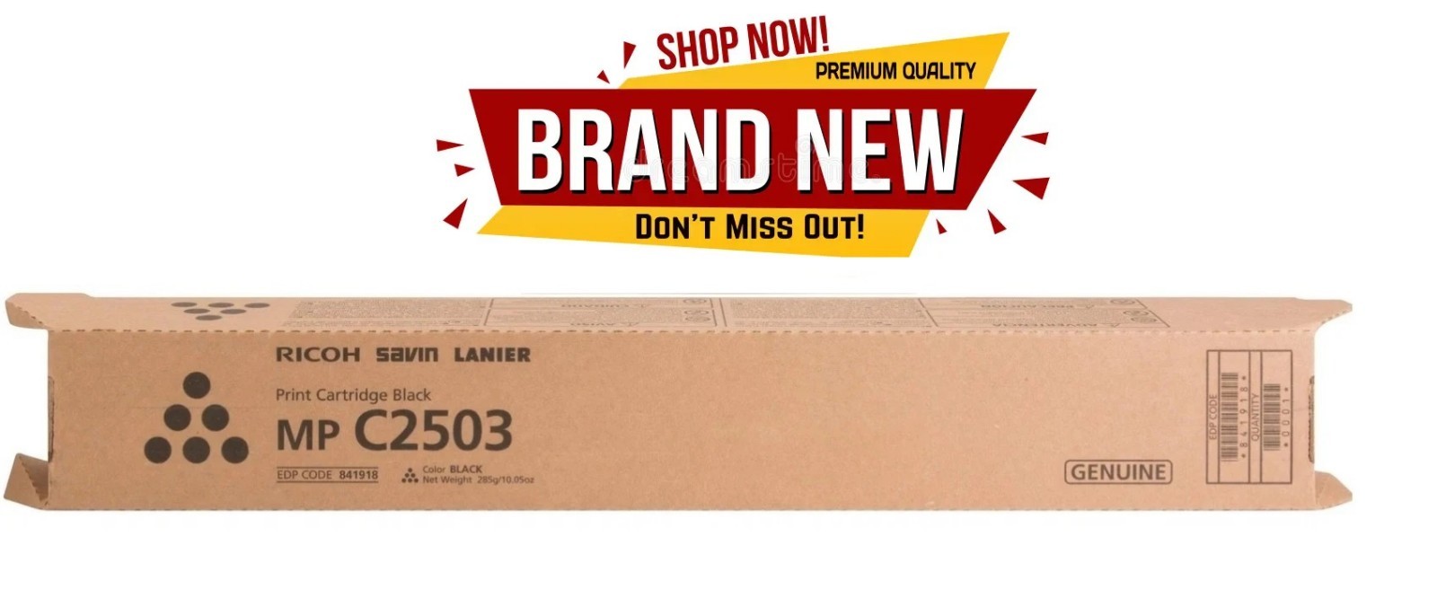 Genuine Ricoh MP C2503 Black  High Yield Toner Cartridge OEM