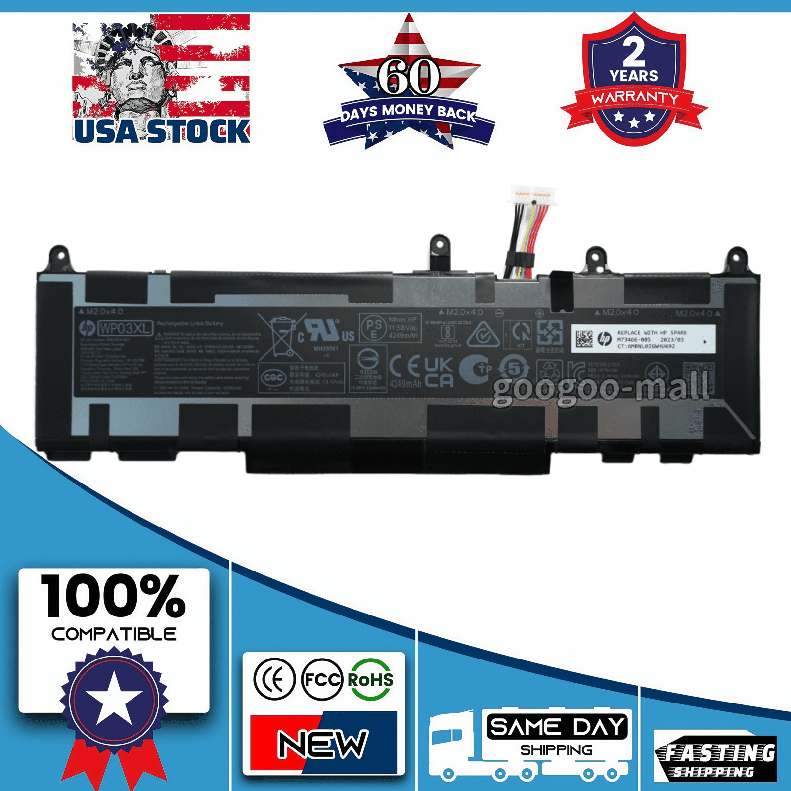 New Genuine WP03XL Battery for HP EliteBook 830 835 840 845 G9 G10 M73468-005