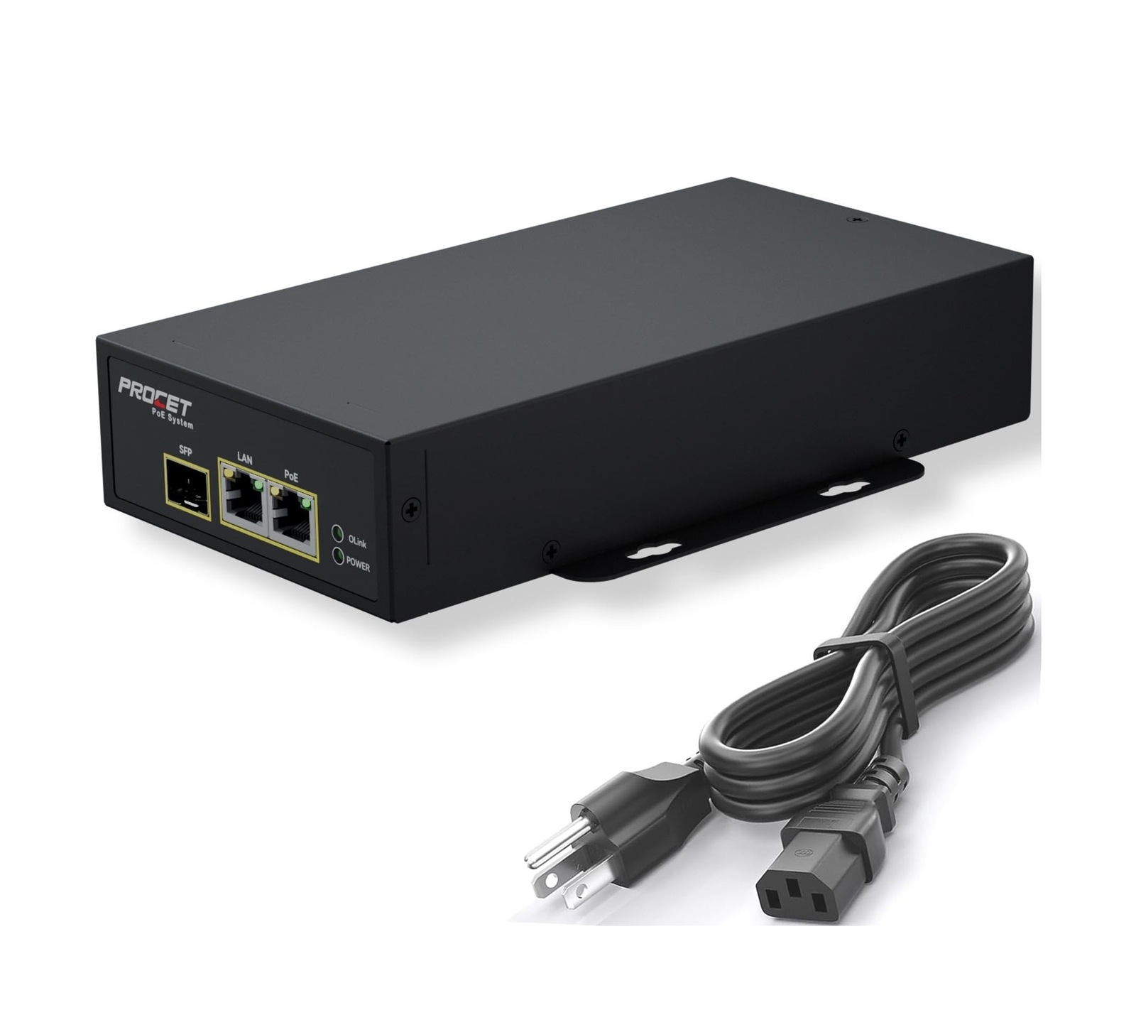 PROCET SFP Fiber PoE Injector SFP Uplink PoE++ 95W Industrial PoE Power Suppl...