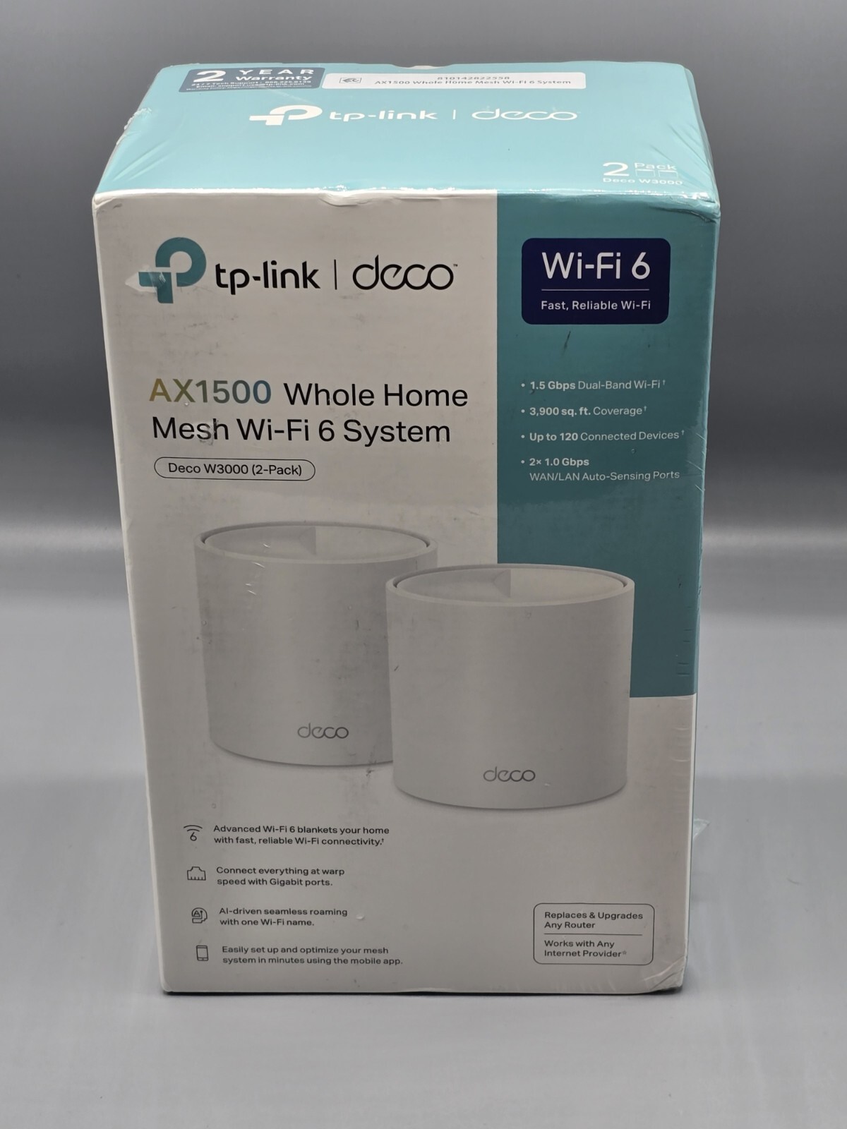 TP-Link AX1500 Whole Home Mesh Wi-Fi 6 2pk System