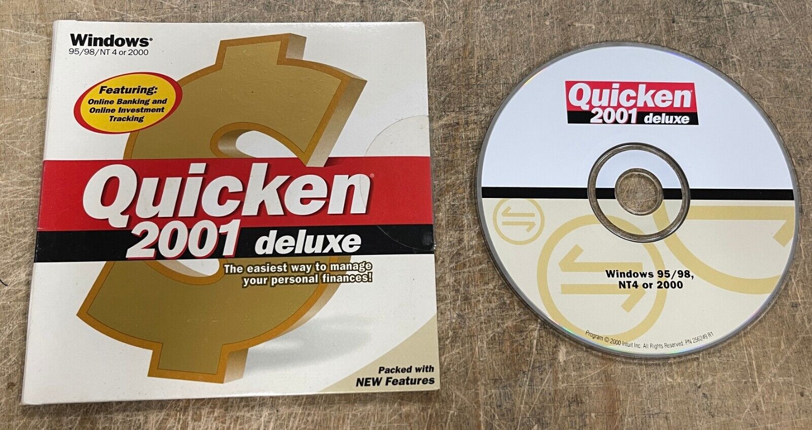 Vintage Quicken deluxe 2001 Windows 95/98/NT 4 or 2000