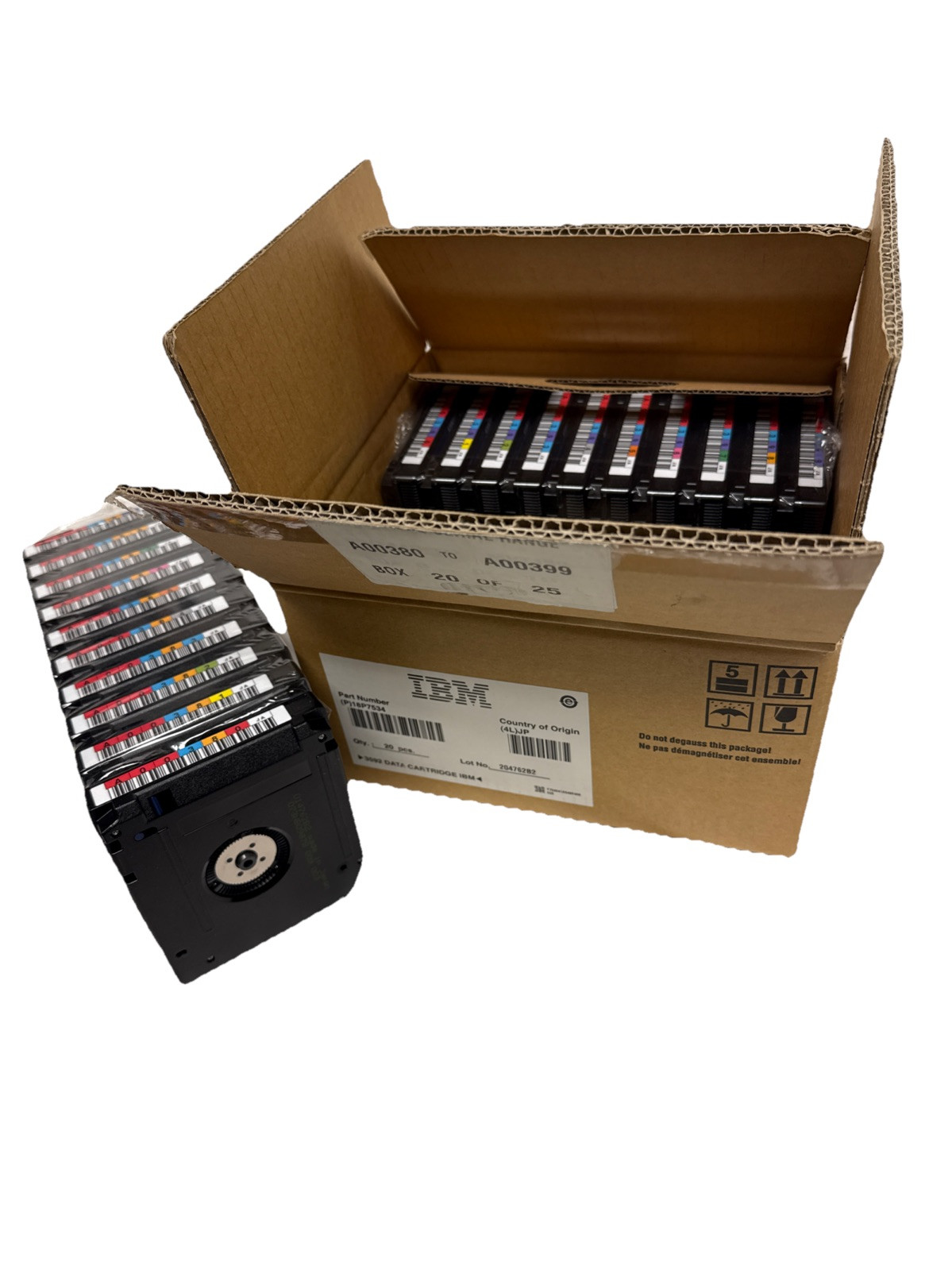 New 20-Pack IBM 3592 Enterprise Tape Cartridge Data (P) 18P7534 Serial Numbers