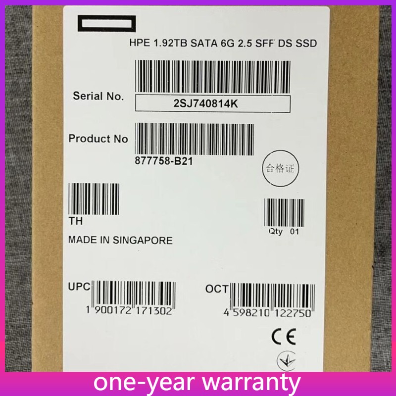 HPE 877758-B21 878852-001 1.92TB SATA 6G 2.5" SFF RI G9 Gen10 Server SSD US  
