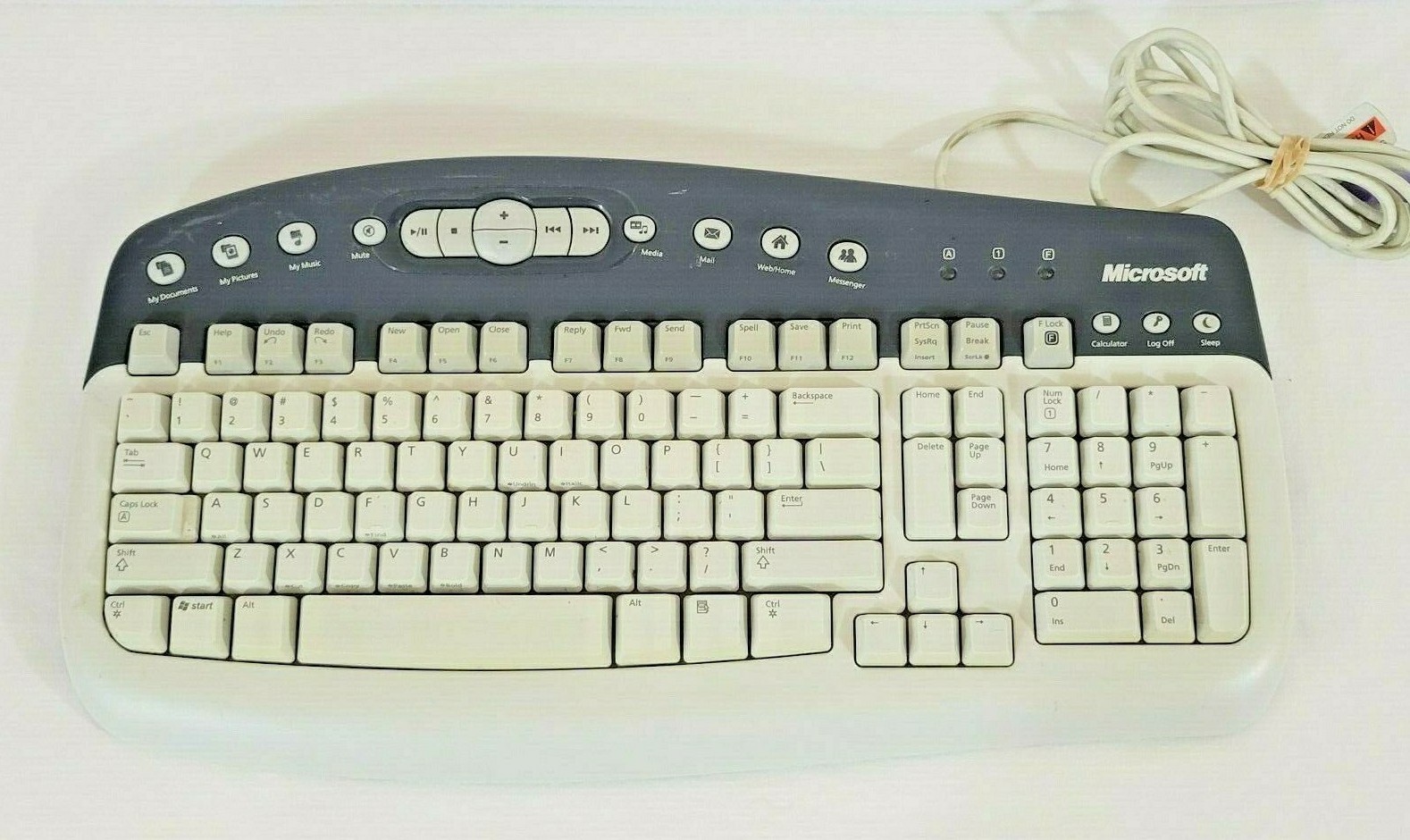Vintage Pre-Dell MICROSOFT Multimedia Keyboard KB0168 Gray PS2