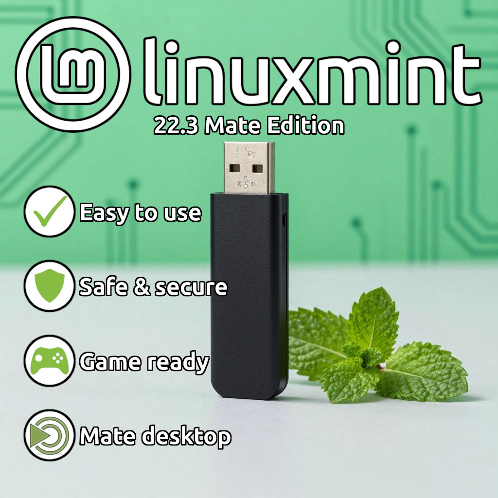 Linux Mint 22.3 'Zena' MATE Edition | Bootable/Live USB | LATEST VERSION
