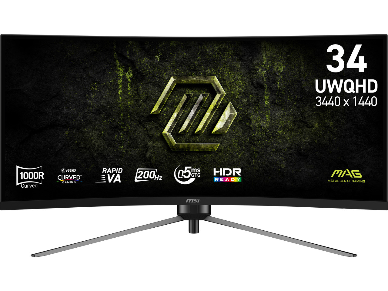 MSI 34 inch Ultrawide QHD 2K 1440P 200Hz Adaptive Sync 0.5ms HDR Ready Curved