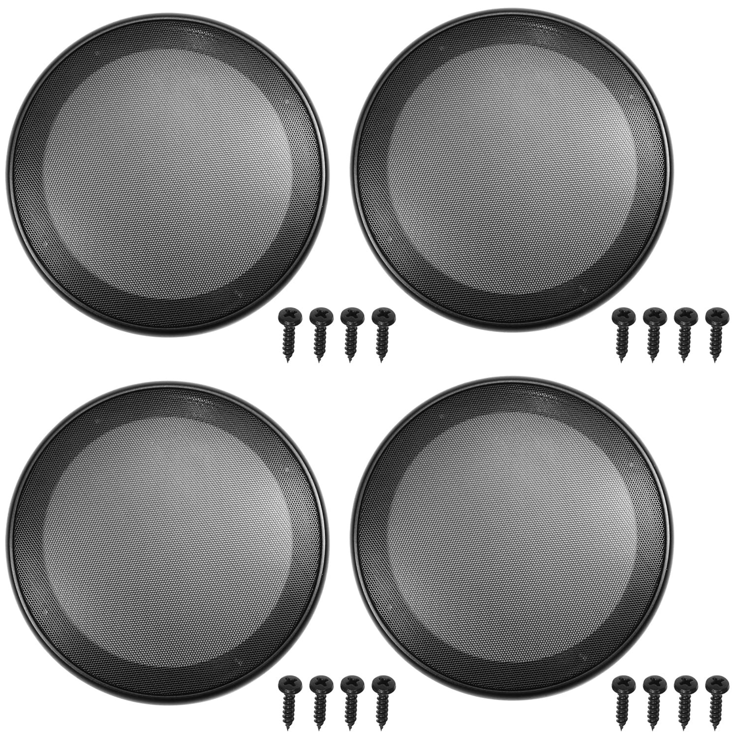 Fielect 4Pcs 6.5inch Speaker Grill Cover Mesh Decorative Circle Woofer Guard