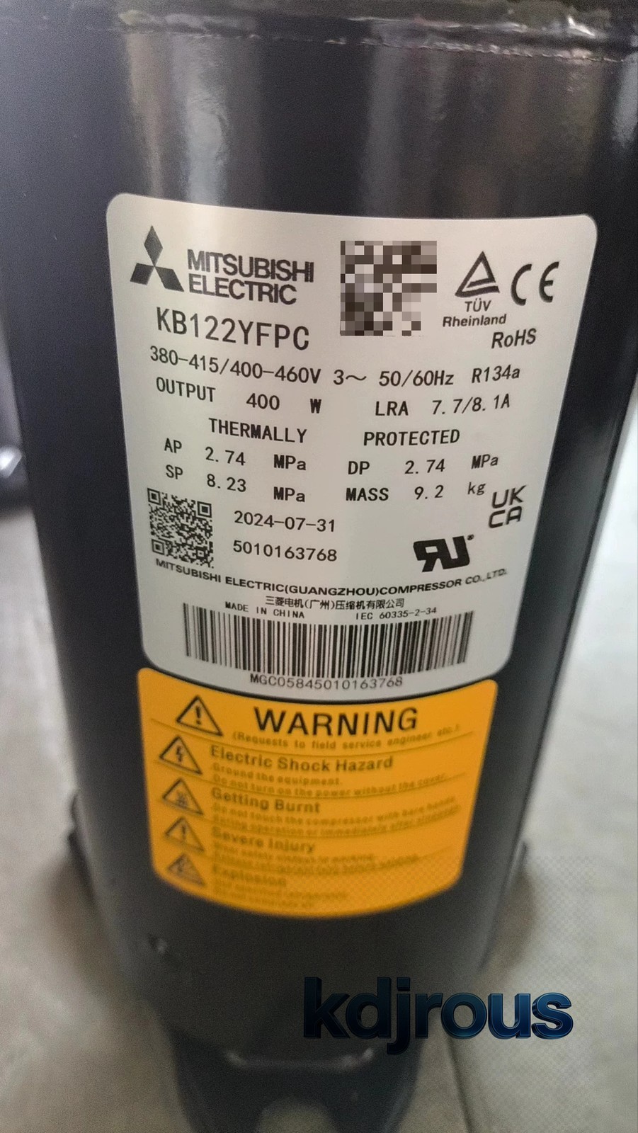 KB122YFPC 1PCS Brand New Mitsubishi KB122YFPC Compressor Fast shipment