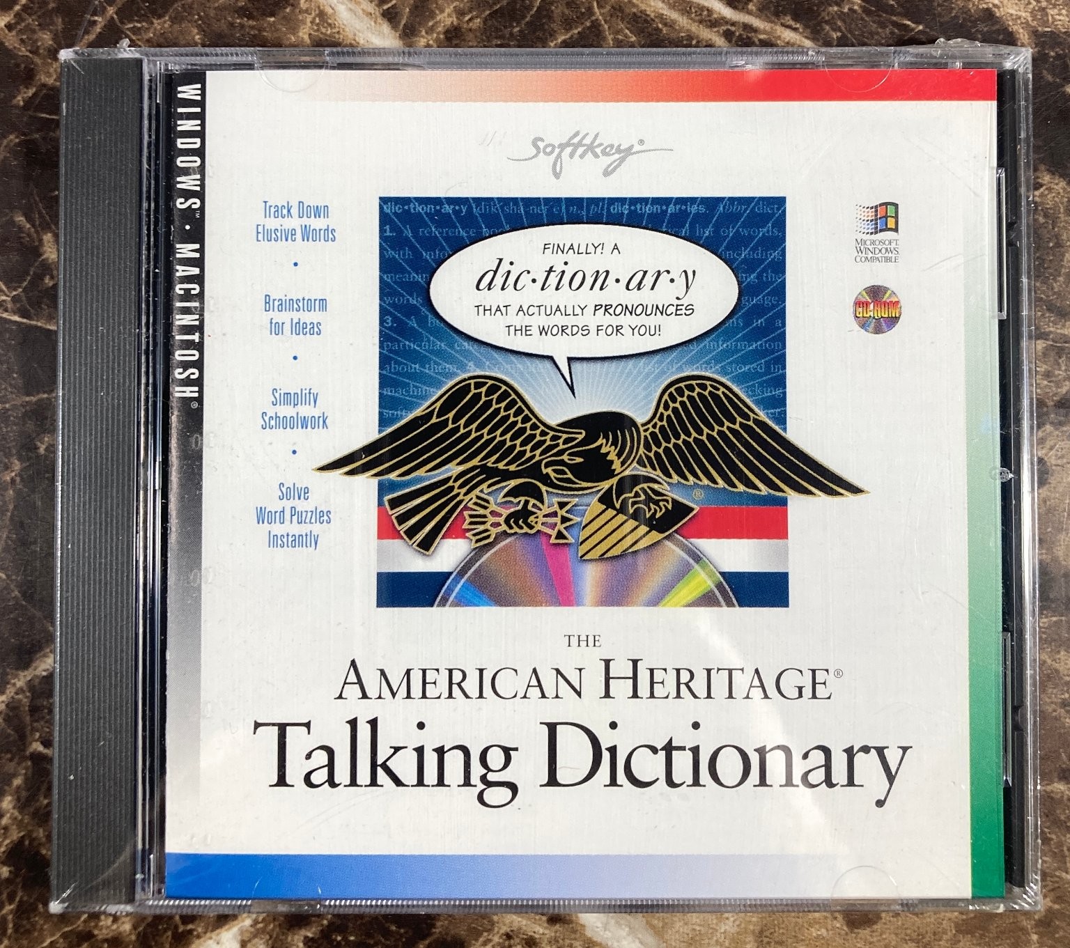 American Heritage Talking Dictionary CD-ROM SEALED Software Windows Mac Softkey