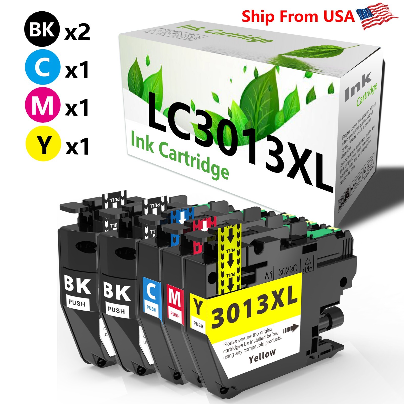 5PK Compatible Brother LC3013 Ink Cartridge BK/C/M/Y for MFC-J690DW MFCJ895DW