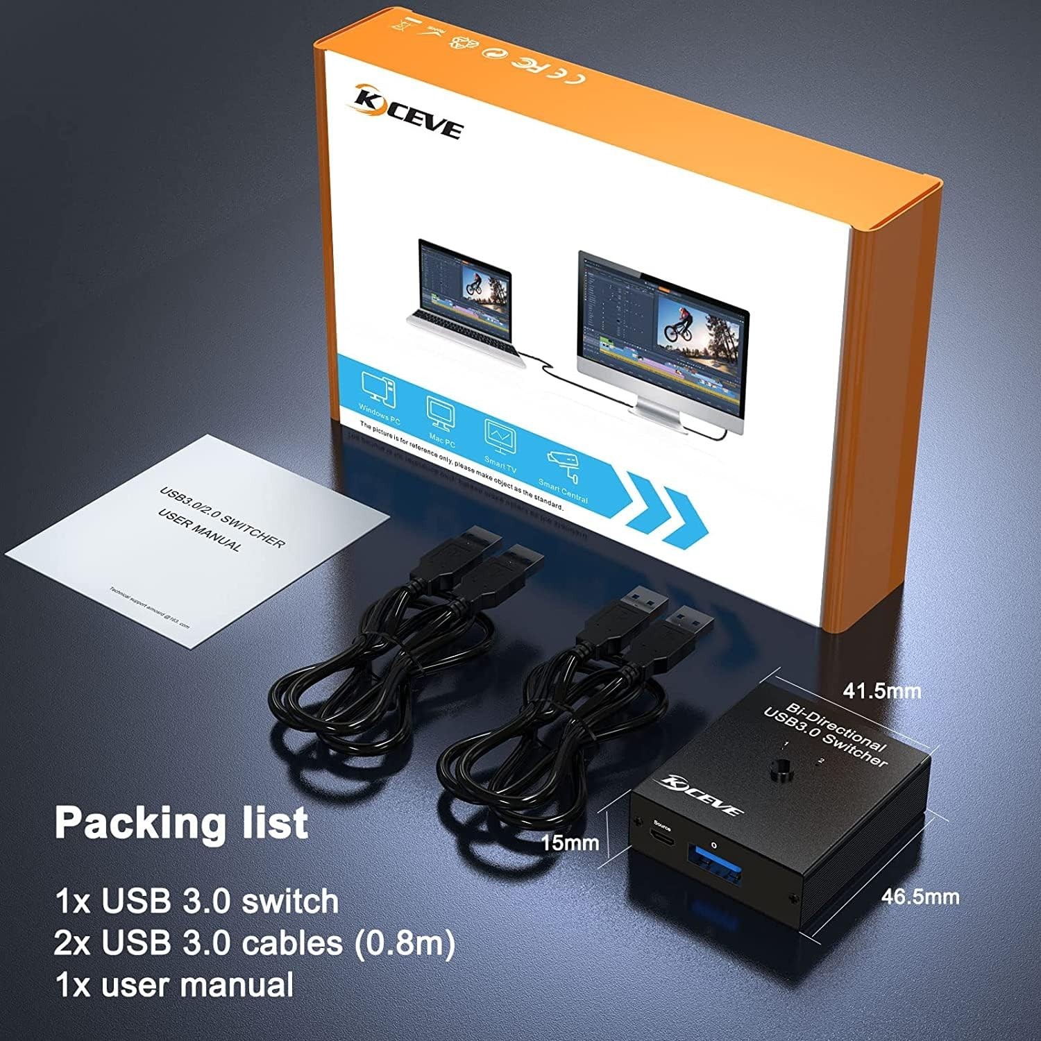 USB 3.0 Switch Selector 4 In 1 Out Share Keyboard Mouse Printer Switcher