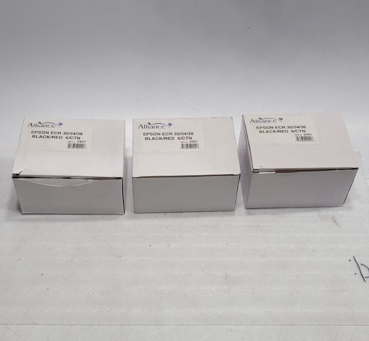 LOT OF 3 Alliance Black/Red Print Ribbons 6 PER BOX