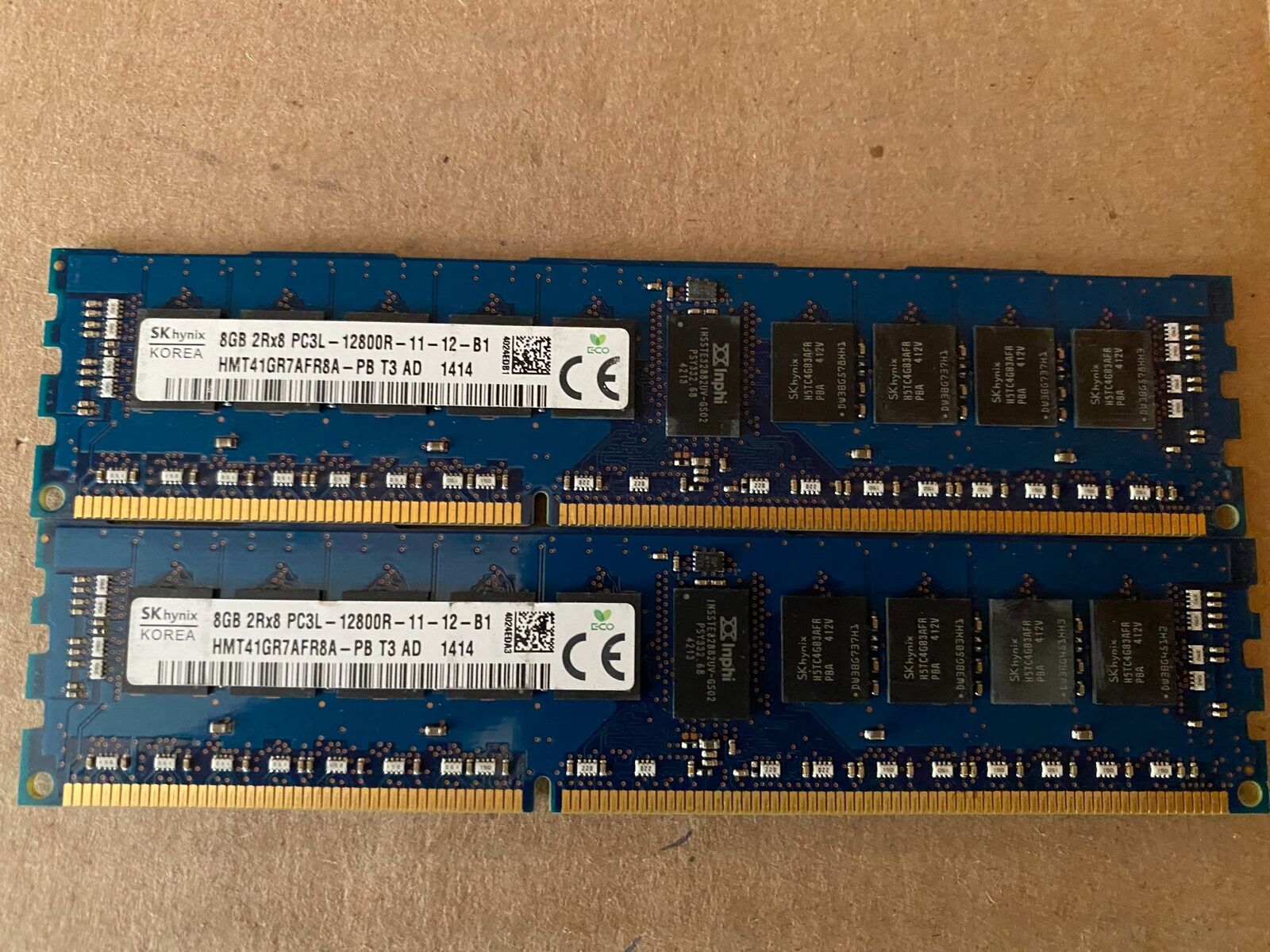 HYNIX 8GB 2Rx8 PC3L-12800R DDR3-1600 Registered 1.35V HMT41GR7AFR8A-PB W4-2(14)