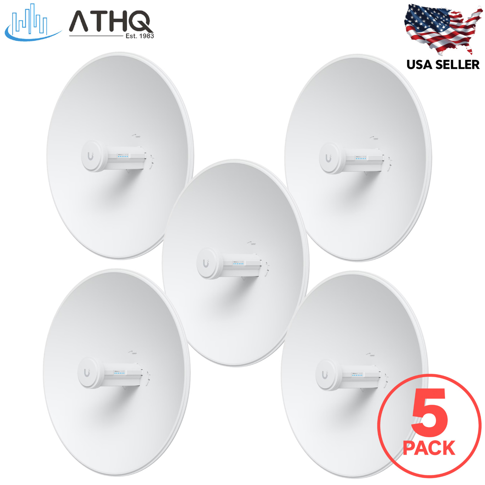 5 PACK Ubiquiti PBE-5AC-GEN2-5-US PowerBeam 5AC Gen2 25dBi 5GHz PtP Bridge NEW