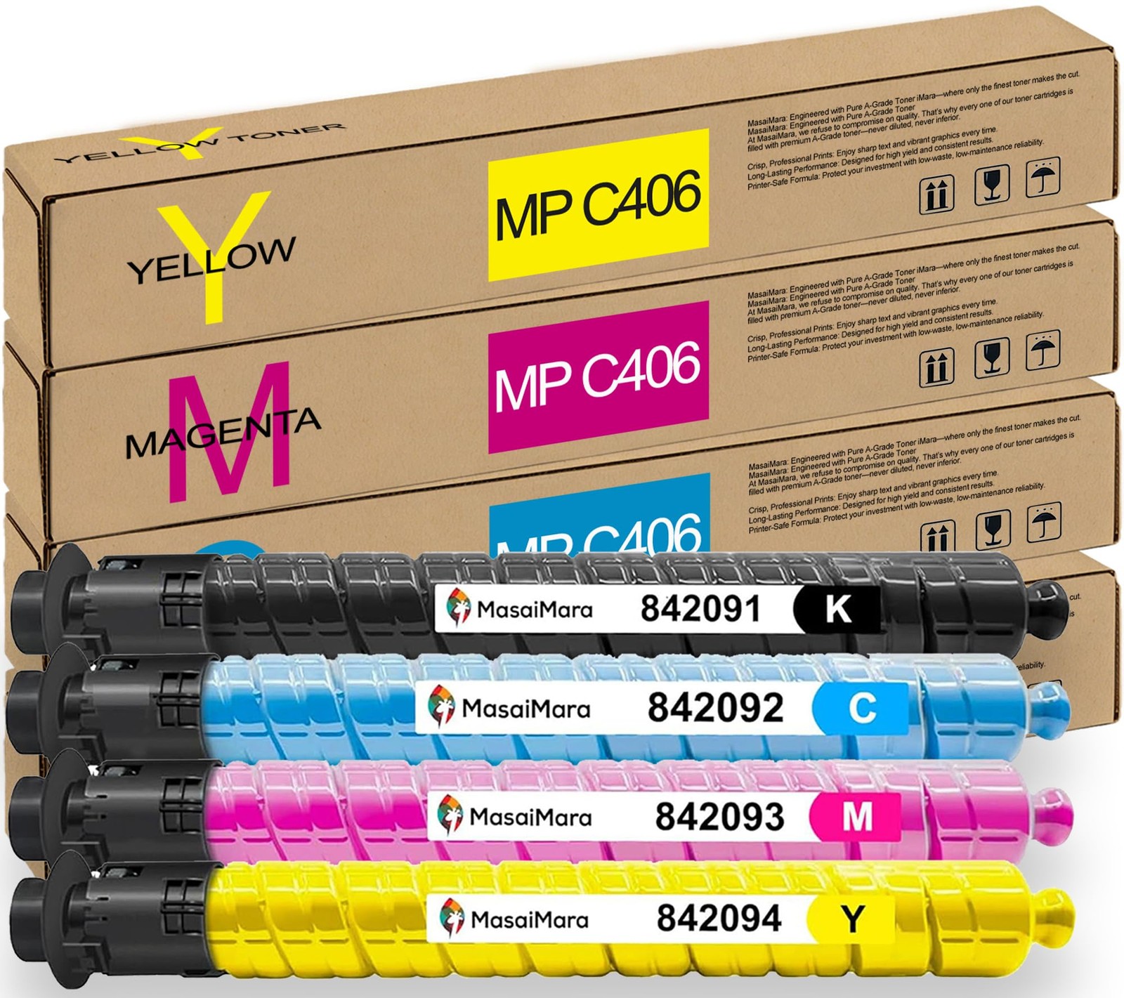 MP MP C306, MP C307, MP C406, MP C407 842091 842092 842093 842094 Toner Cartr...