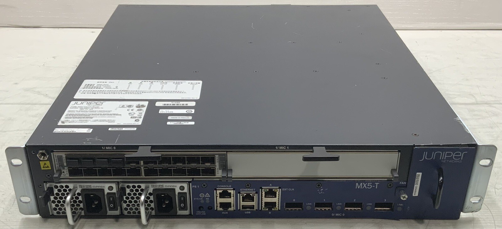 Juniper Universal Router 20Gb/s 2x PSU | CHAS-MX5-T-S, MIC-3D-20GE-SFP-A